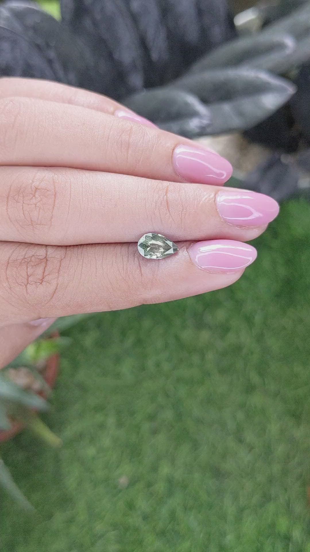 1.12 Ct. Green Sapphire from Madagascar Size Video