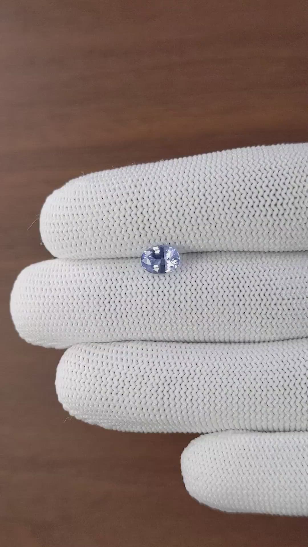 1.23 Ct. Purplish Blue Sapphire from Ceylon (Sri Lanka) Size Video