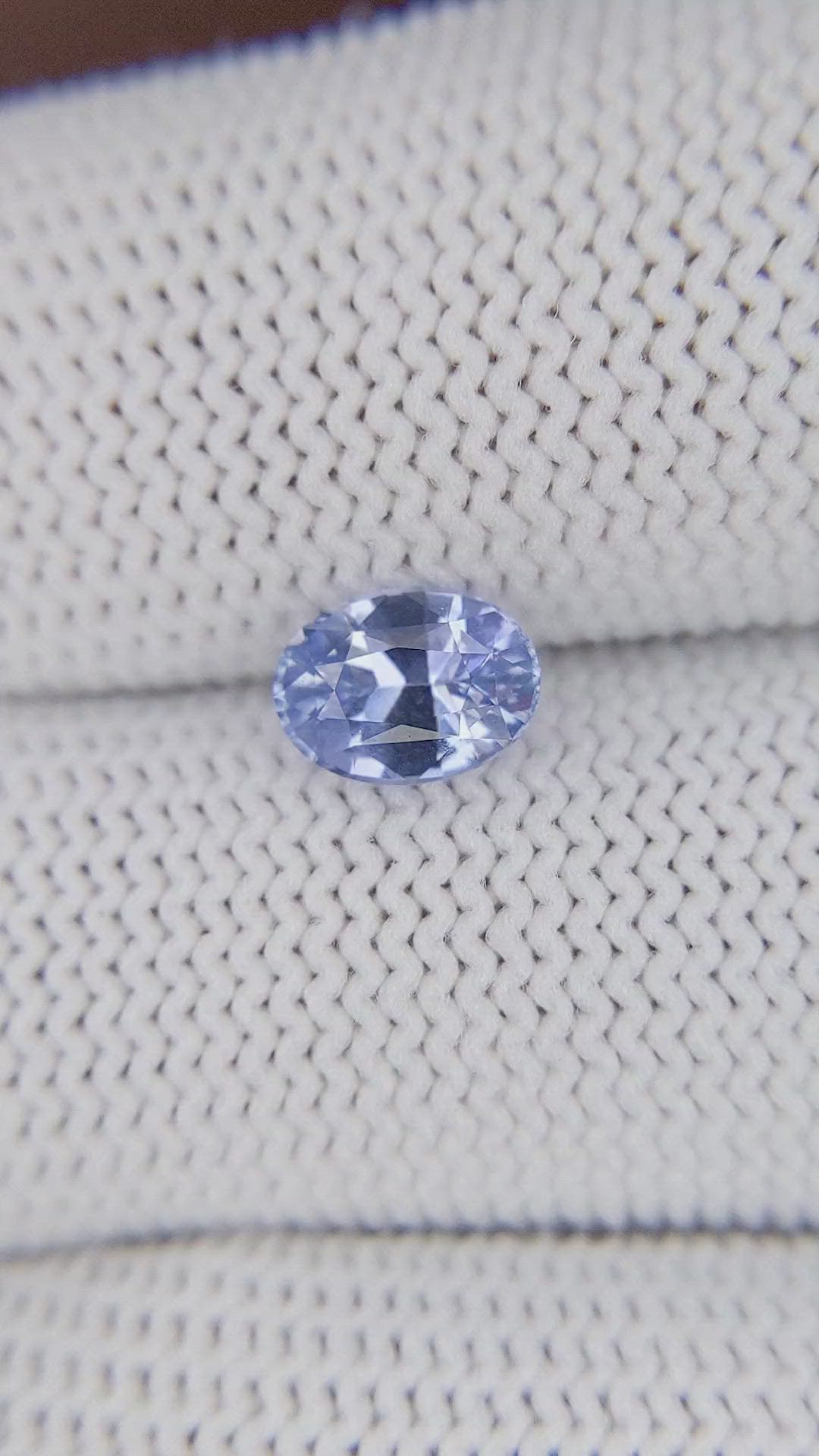 1.23 Ct. Purplish Blue Sapphire from Ceylon (Sri Lanka) Size Video