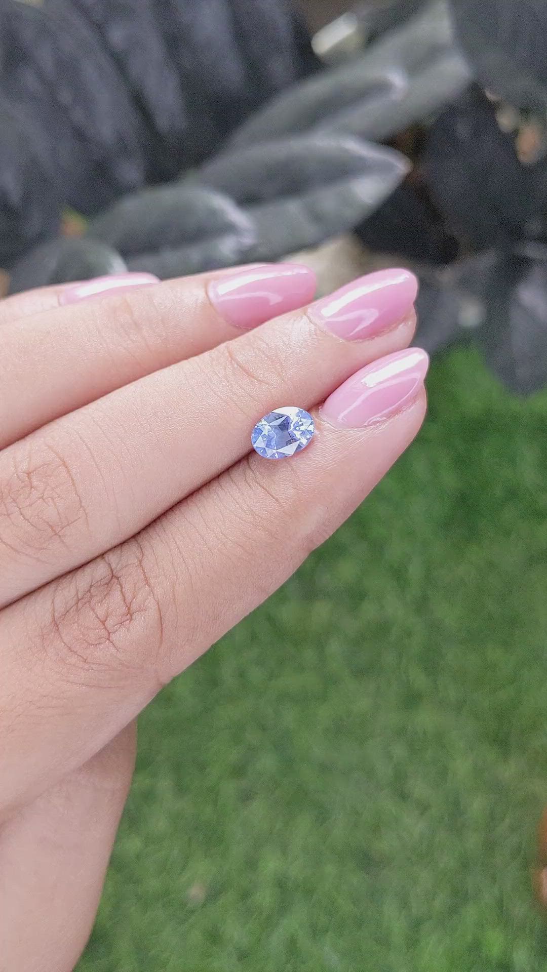 1.23 Ct. Purplish Blue Sapphire from Ceylon (Sri Lanka) Size Video