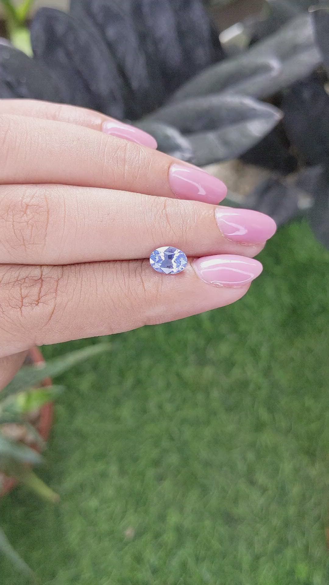 1.23 Ct. Purplish Blue Sapphire from Ceylon (Sri Lanka) Size Video