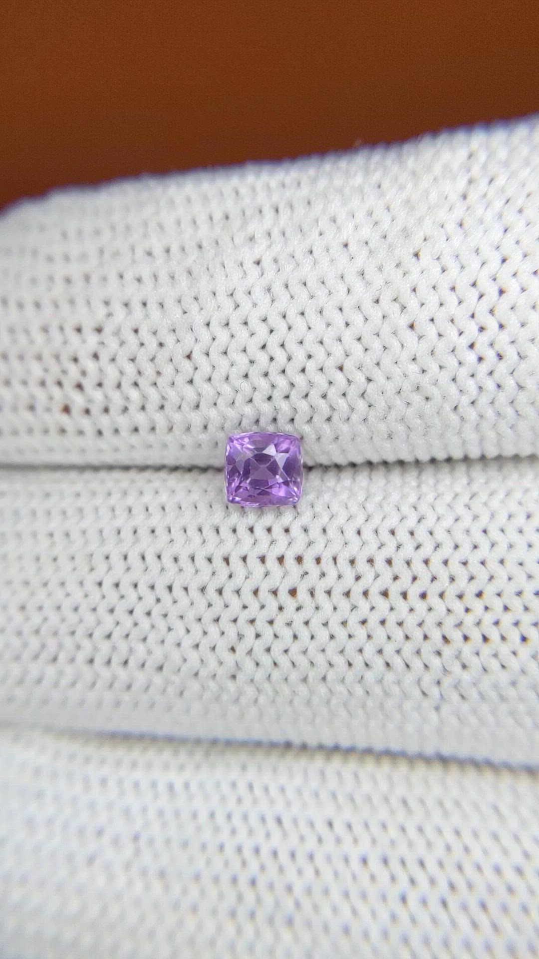 0.50 Ct. Pinkish Purple Sapphire from Ceylon (Sri Lanka) Size Video