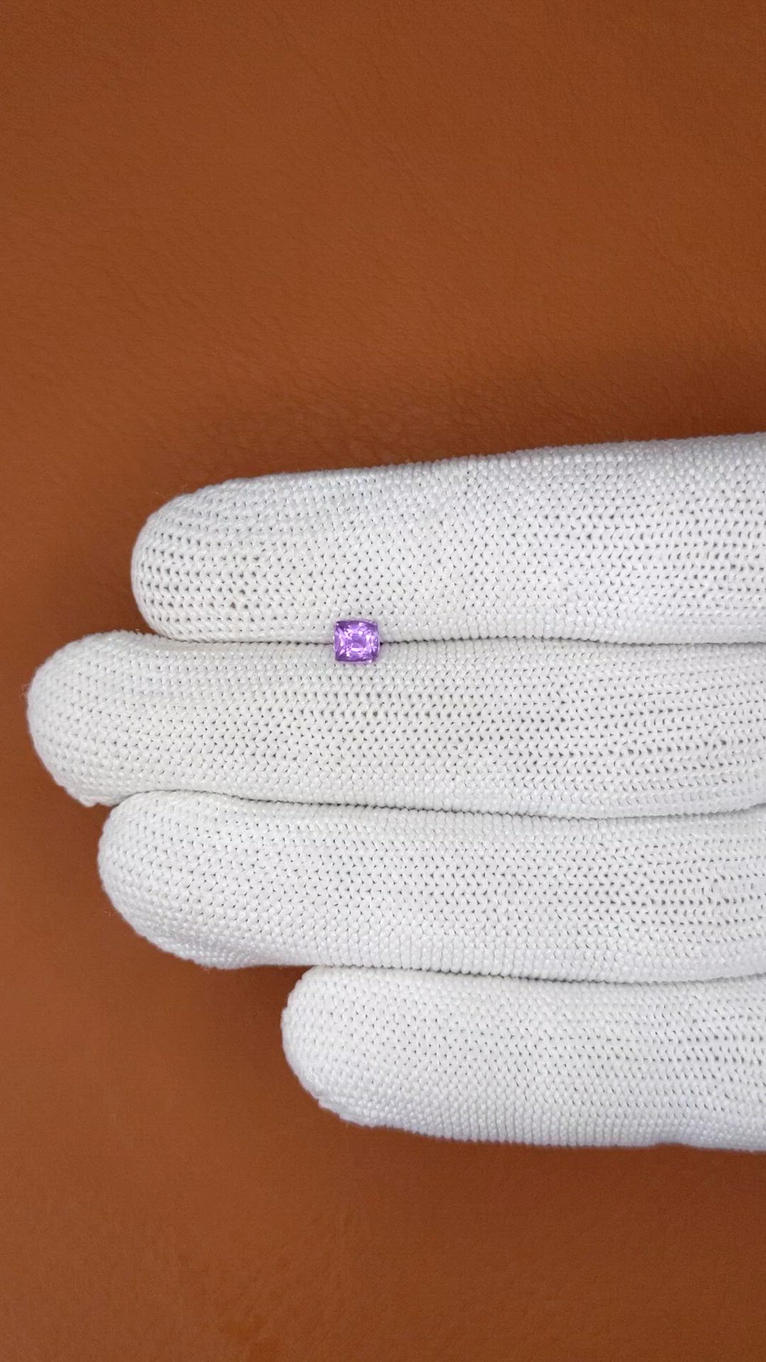 0.50 Ct. Pinkish Purple Sapphire from Ceylon (Sri Lanka) Size Video