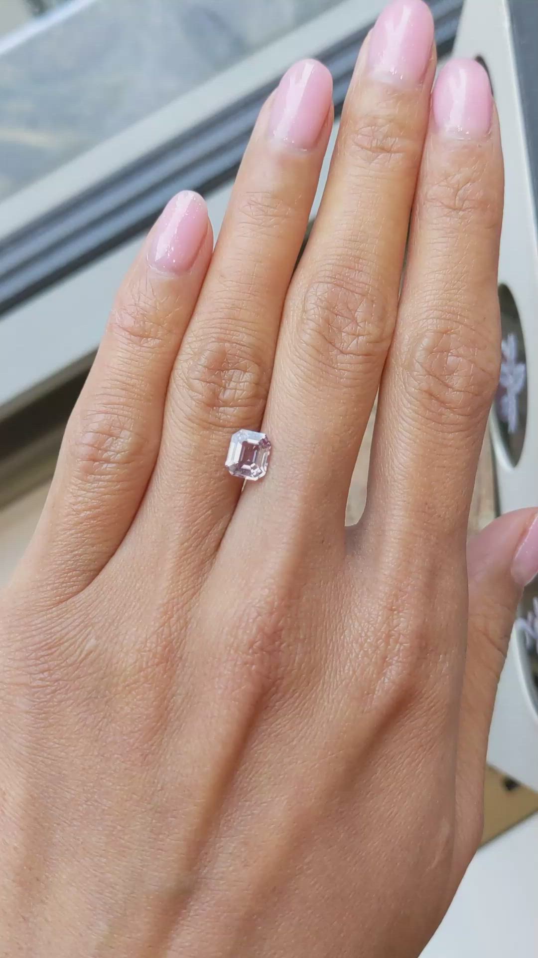 1.54 Ct. Peach Sapphire from Ceylon (Sri Lanka) Size Video