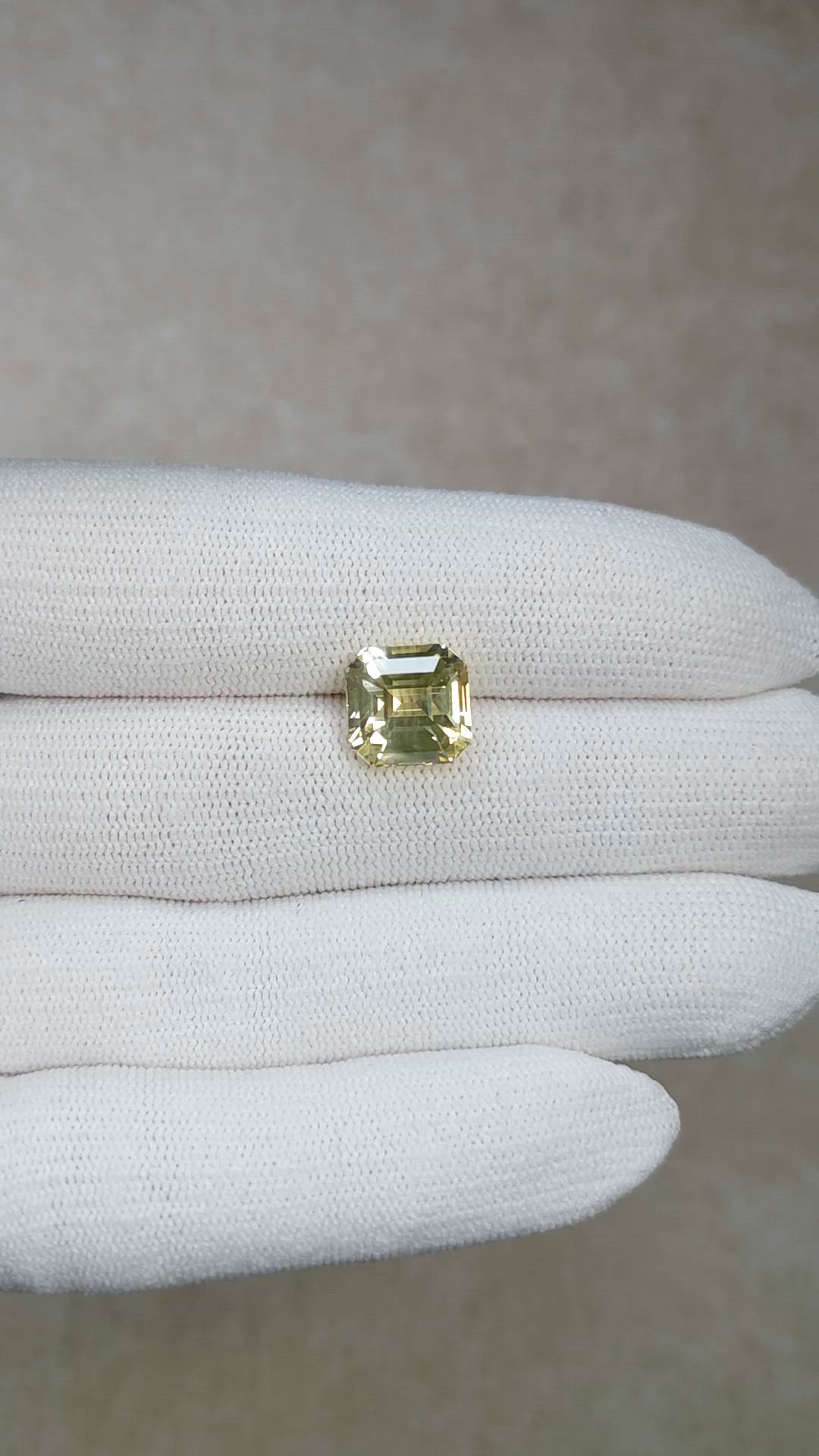 7.61 Ct. Yellow Sapphire from Ceylon (Sri Lanka) Size Video