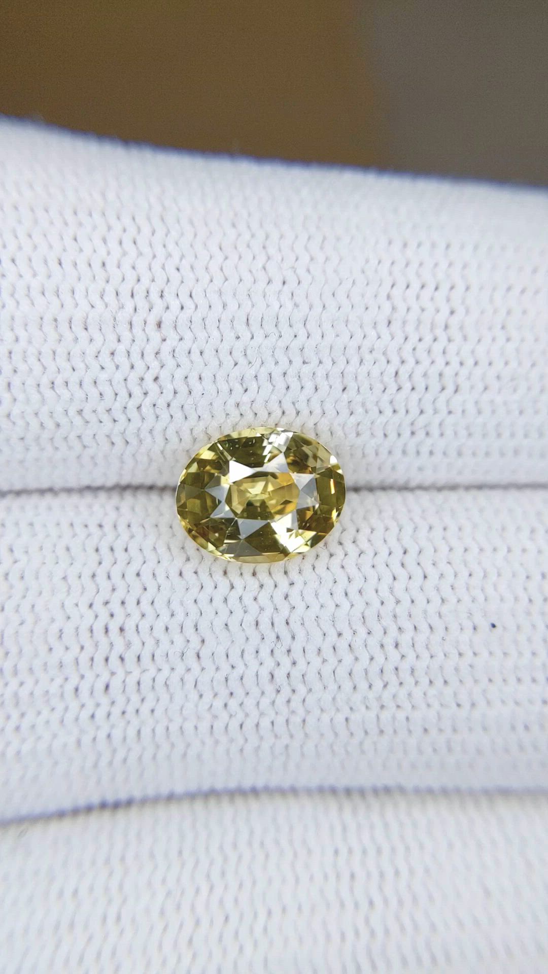 2.50 Ct. Yellow Sapphire from Ceylon (Sri Lanka) Size Video
