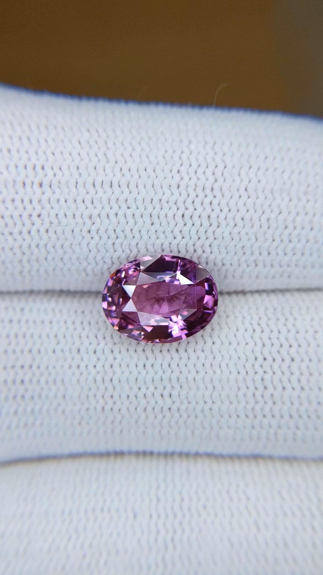 3.53 Ct. Pinkish Purple Sapphire from Madagascar Size Video
