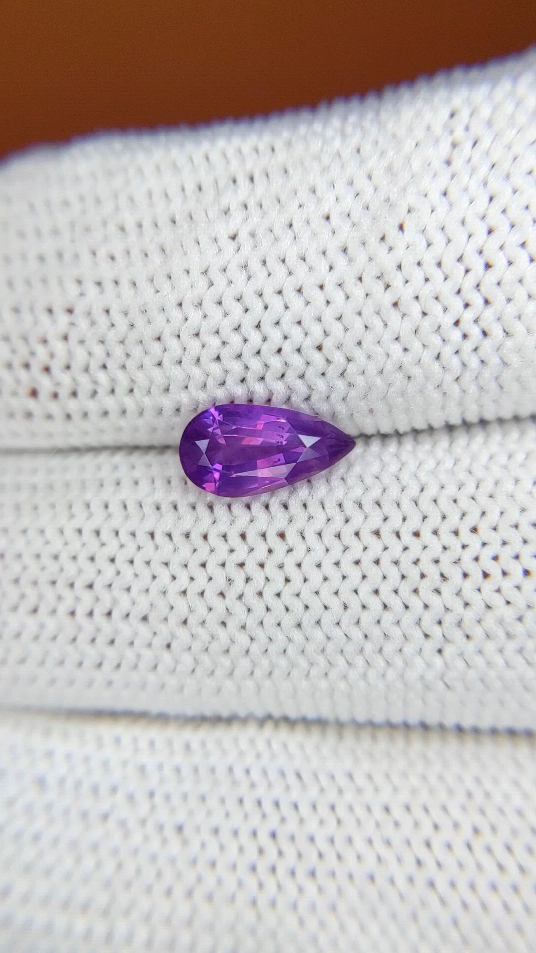 1.26 Ct. Pinkish Purple Sapphire from Ceylon (Sri Lanka) Size Video