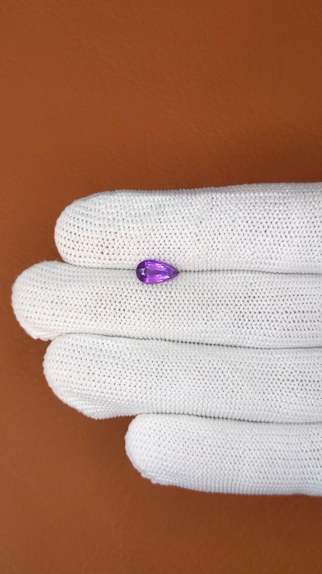 1.26 Ct. Pinkish Purple Sapphire from Ceylon (Sri Lanka) Size Video