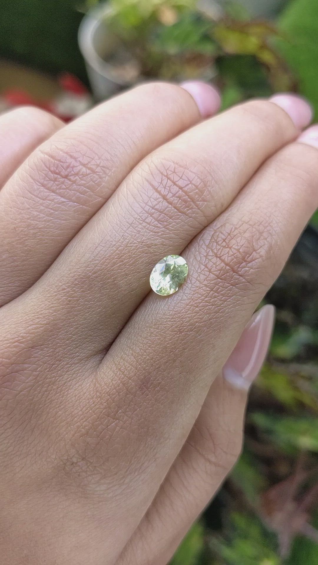 1.32 Ct. Greenish Yellow Sapphire from Ceylon (Sri Lanka) Size Video