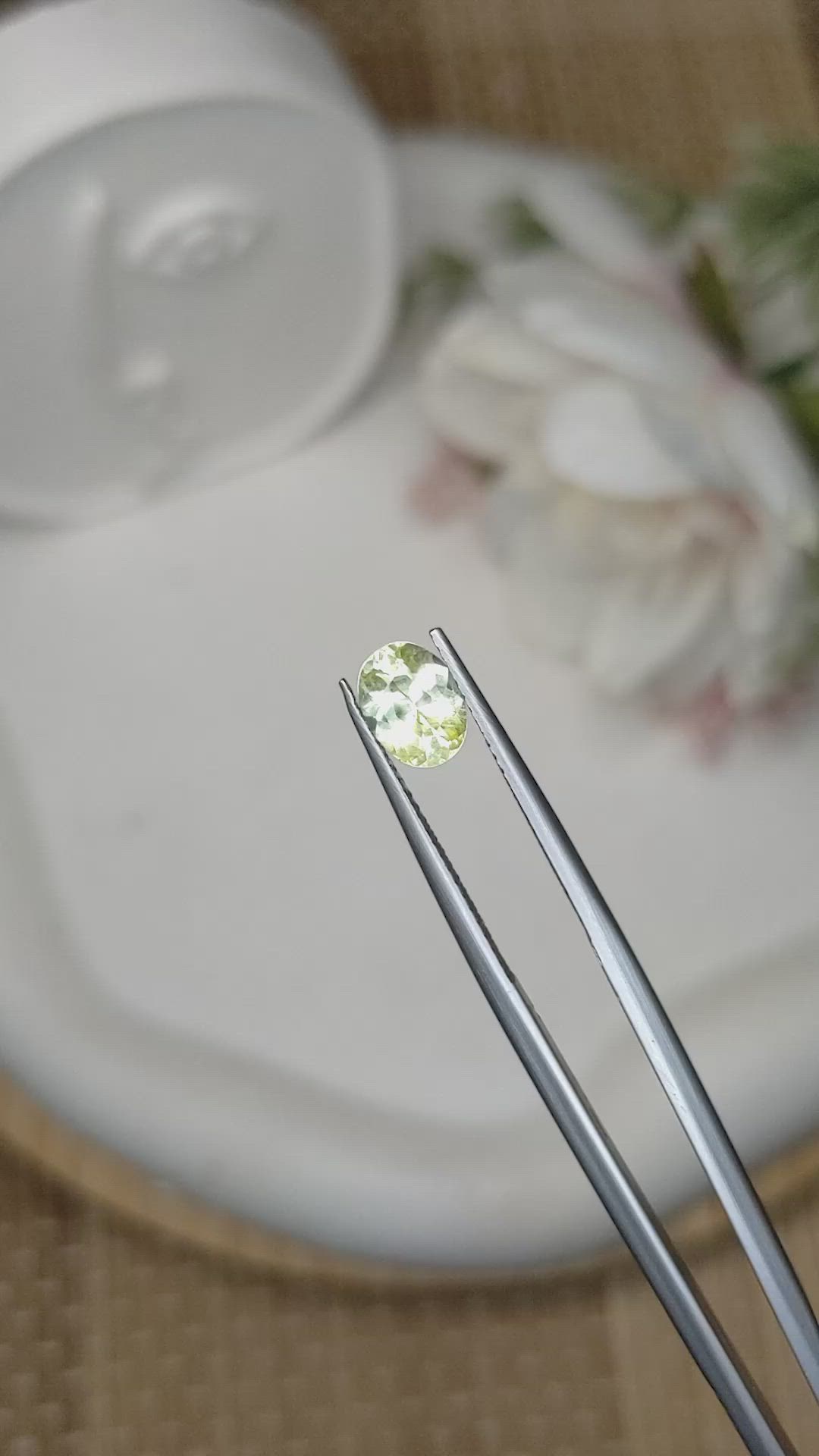 1.32 Ct. Greenish Yellow Sapphire from Ceylon (Sri Lanka) Size Video