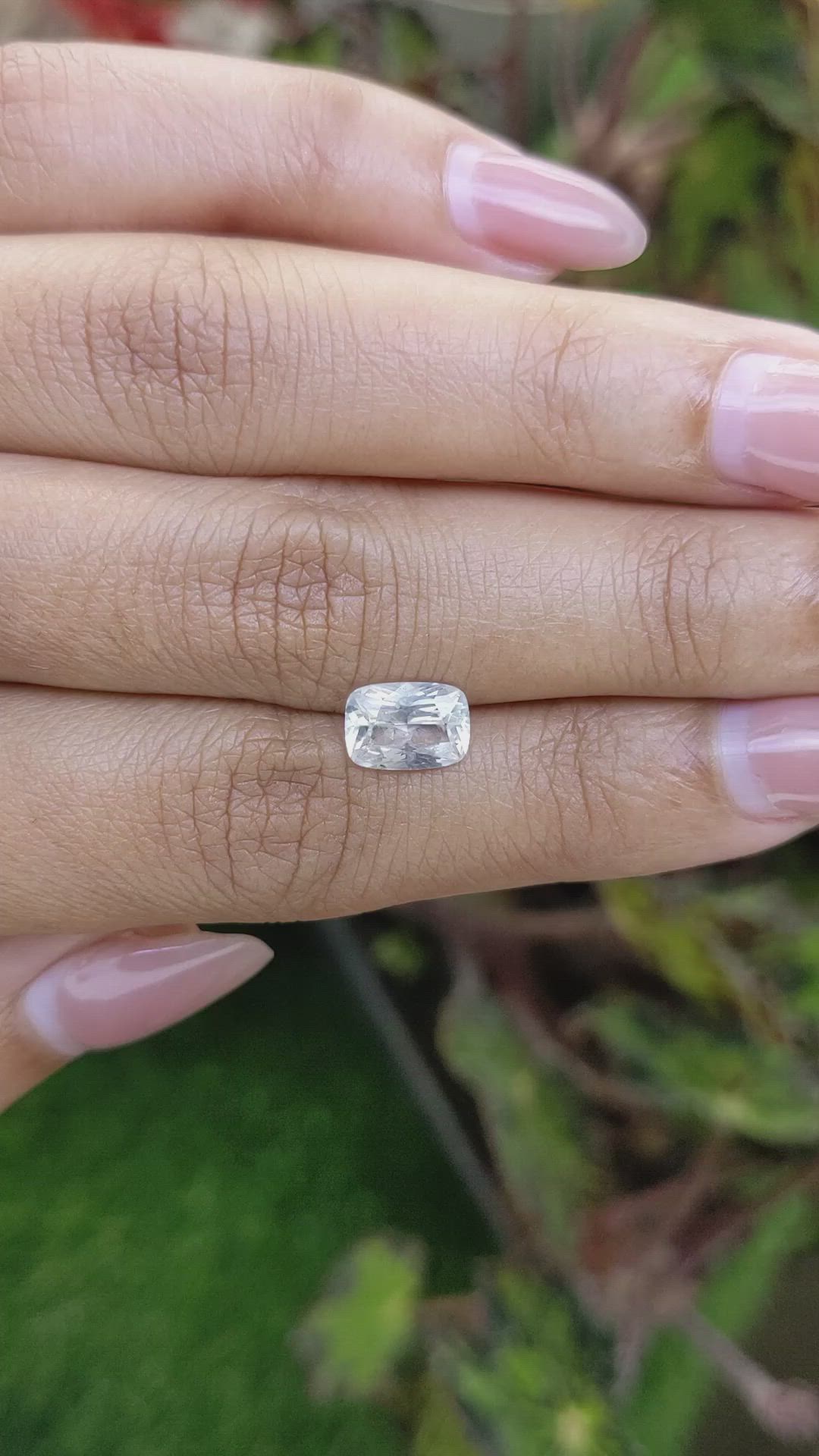 1.75 Ct. White Sapphire from Ceylon (Sri Lanka) Size Video