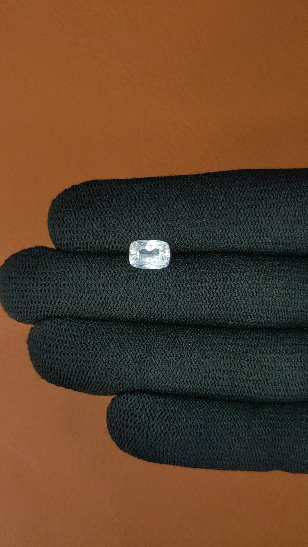 1.75 Ct. White Sapphire from Ceylon (Sri Lanka) Size Video