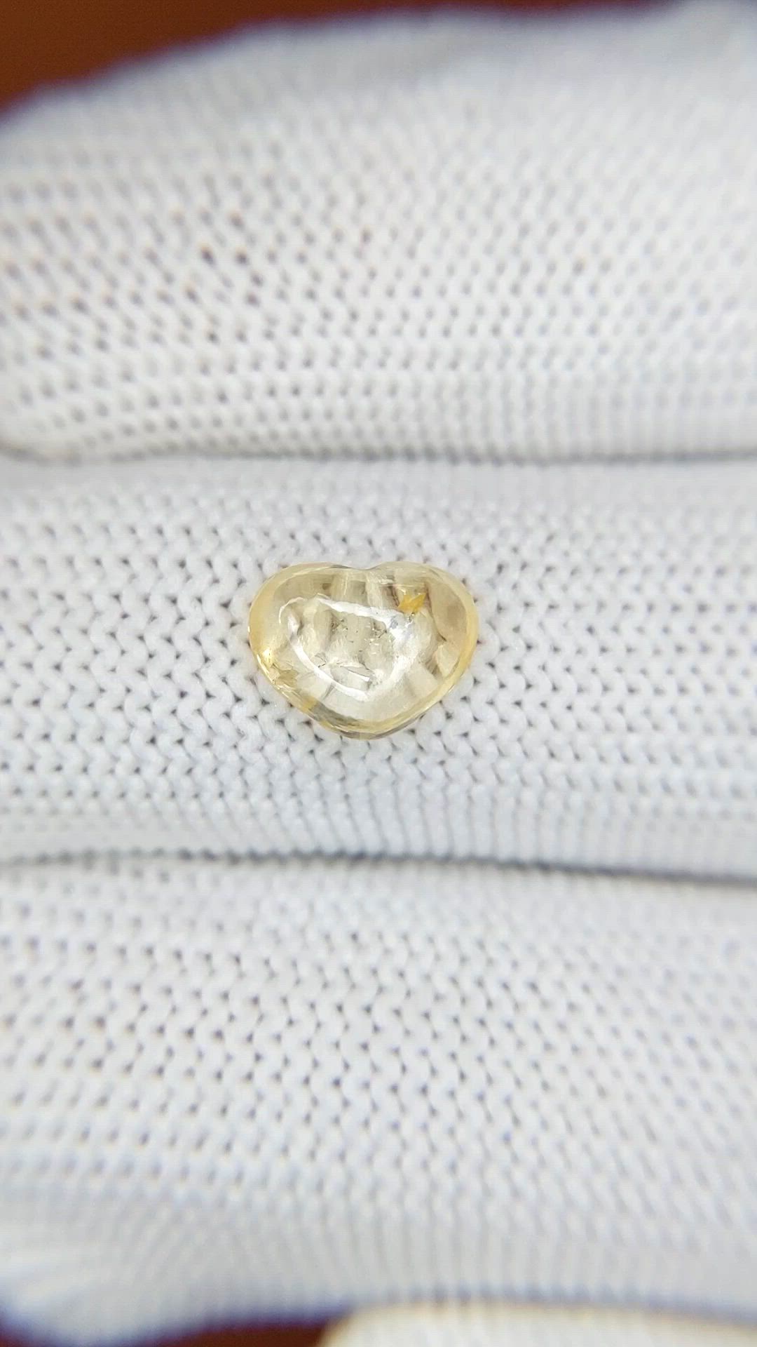 1.79 Ct. Yellow Cabochon Sapphire from Ceylon (Sri Lanka) Size Video
