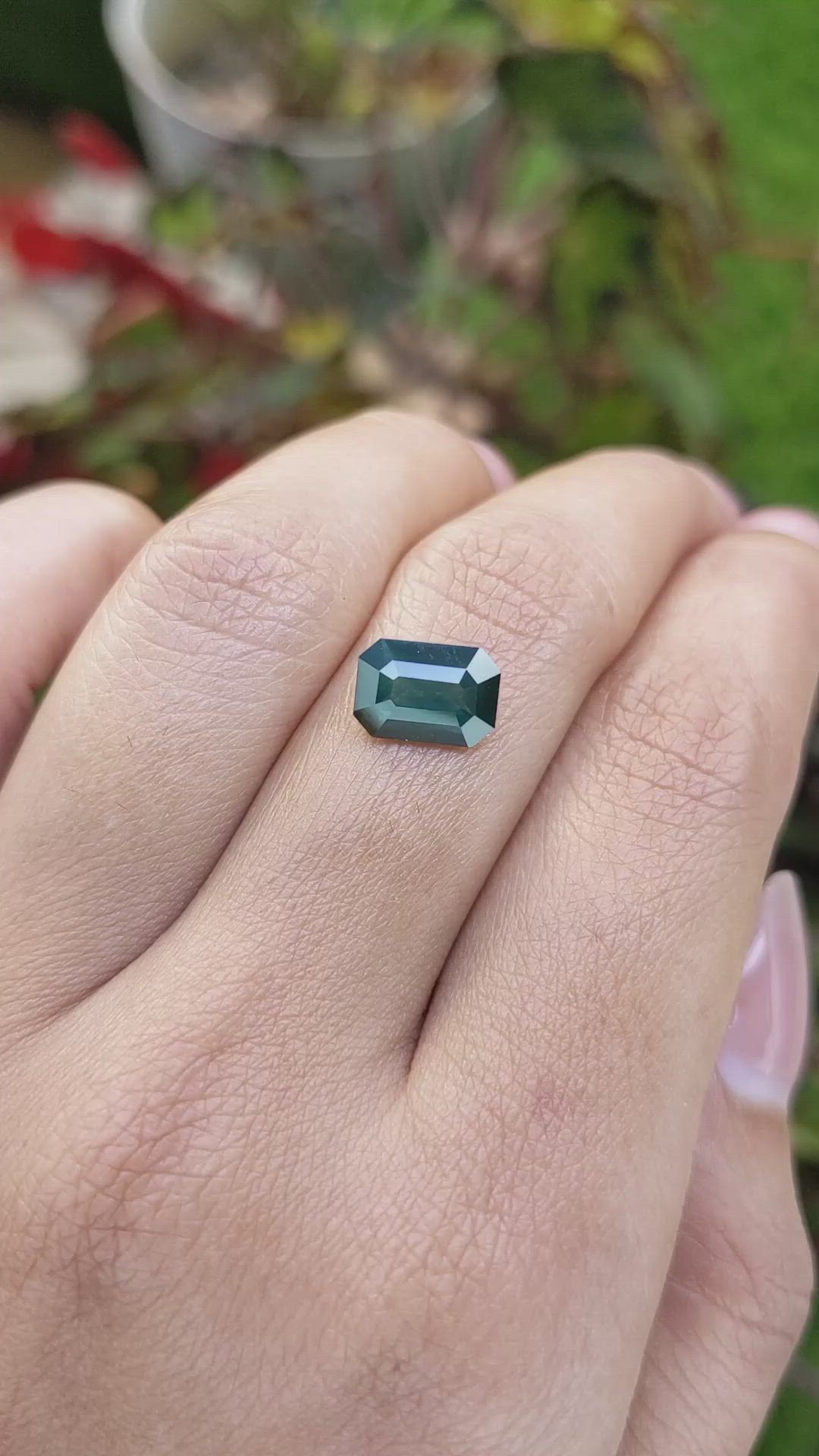 2.33 Ct. Greenish Blue Sapphire from Ceylon (Sri Lanka) Size Video