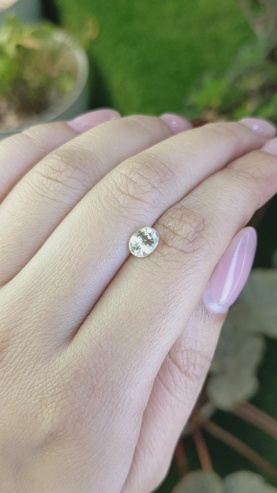 1.05 Ct. Greenish Yellow Sapphire from Ceylon (Sri Lanka) Size Video