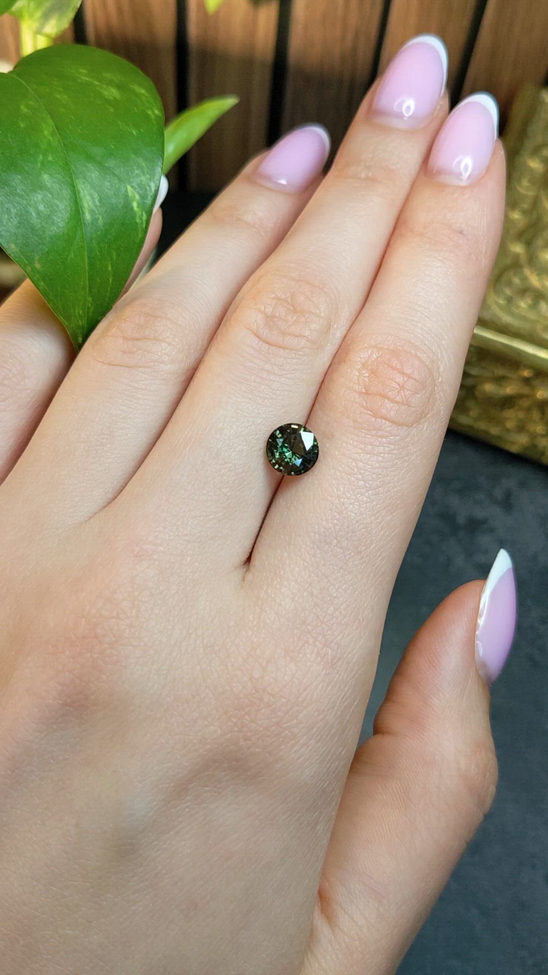 1.57 Ct. Yellowish Green Sapphire from Madagascar Size Video