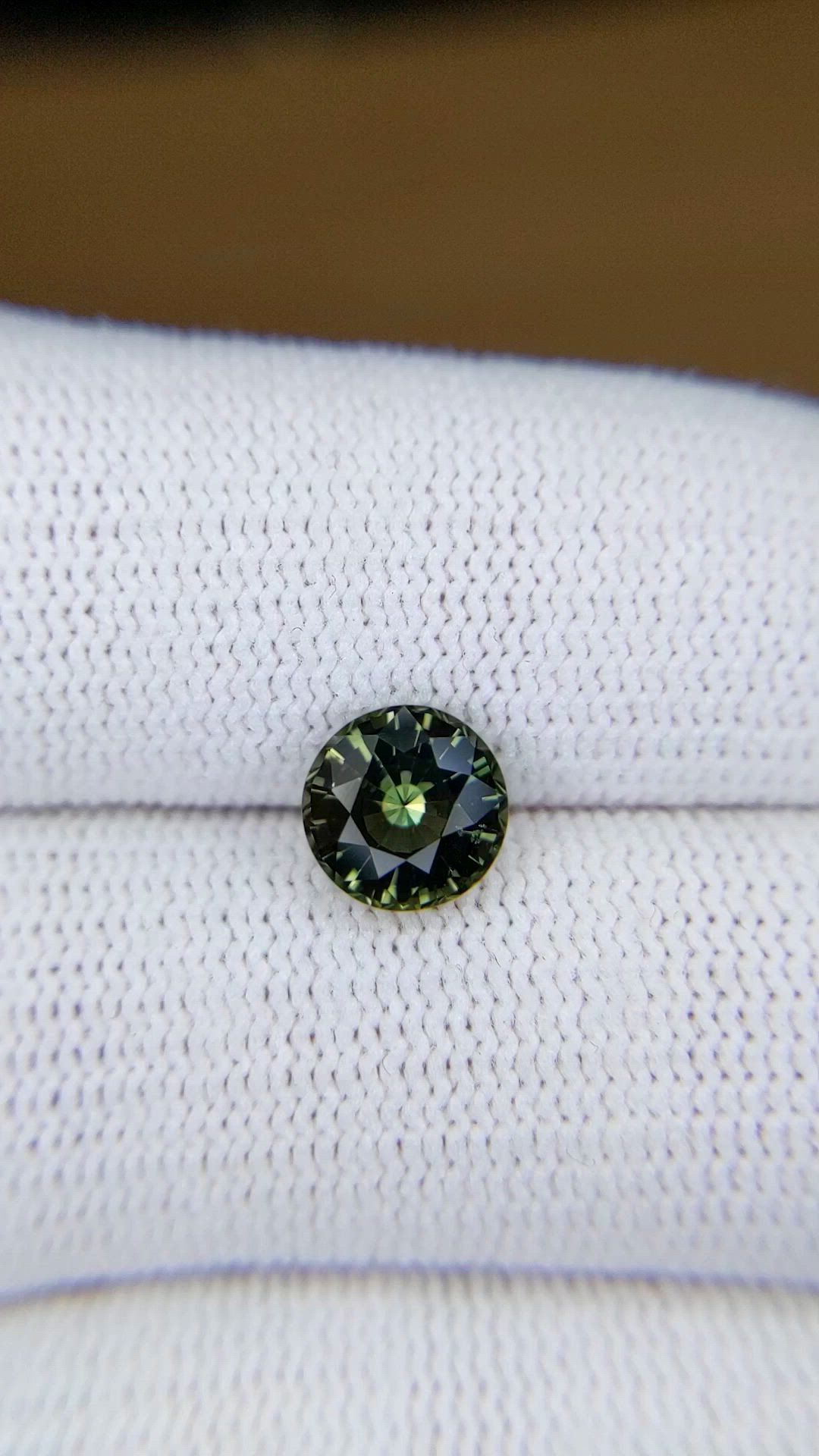 1.57 Ct. Yellowish Green Sapphire from Madagascar Size Video
