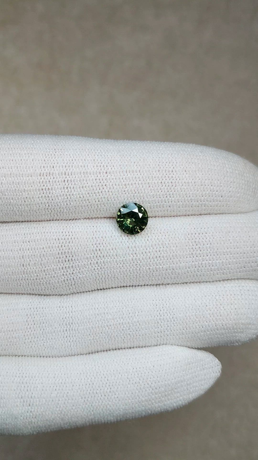 1.57 Ct. Yellowish Green Sapphire from Madagascar Size Video