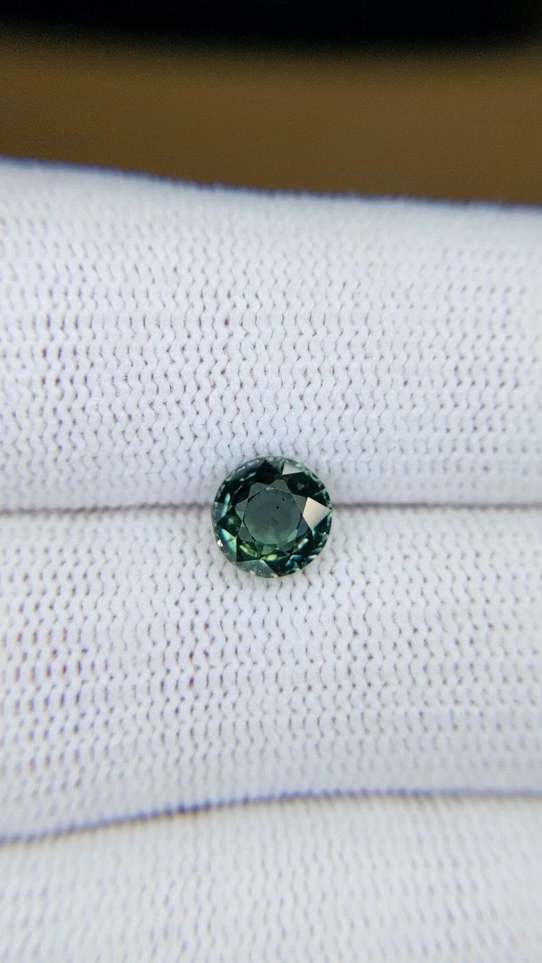 1.62 Ct. Bluish Green Sapphire from Madagascar Size Video