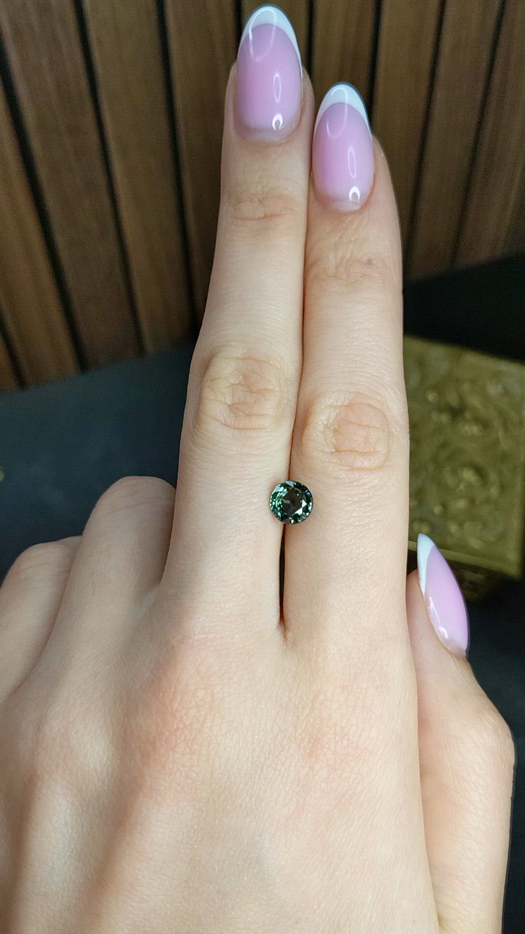 1.62 Ct. Bluish Green Sapphire from Madagascar Size Video