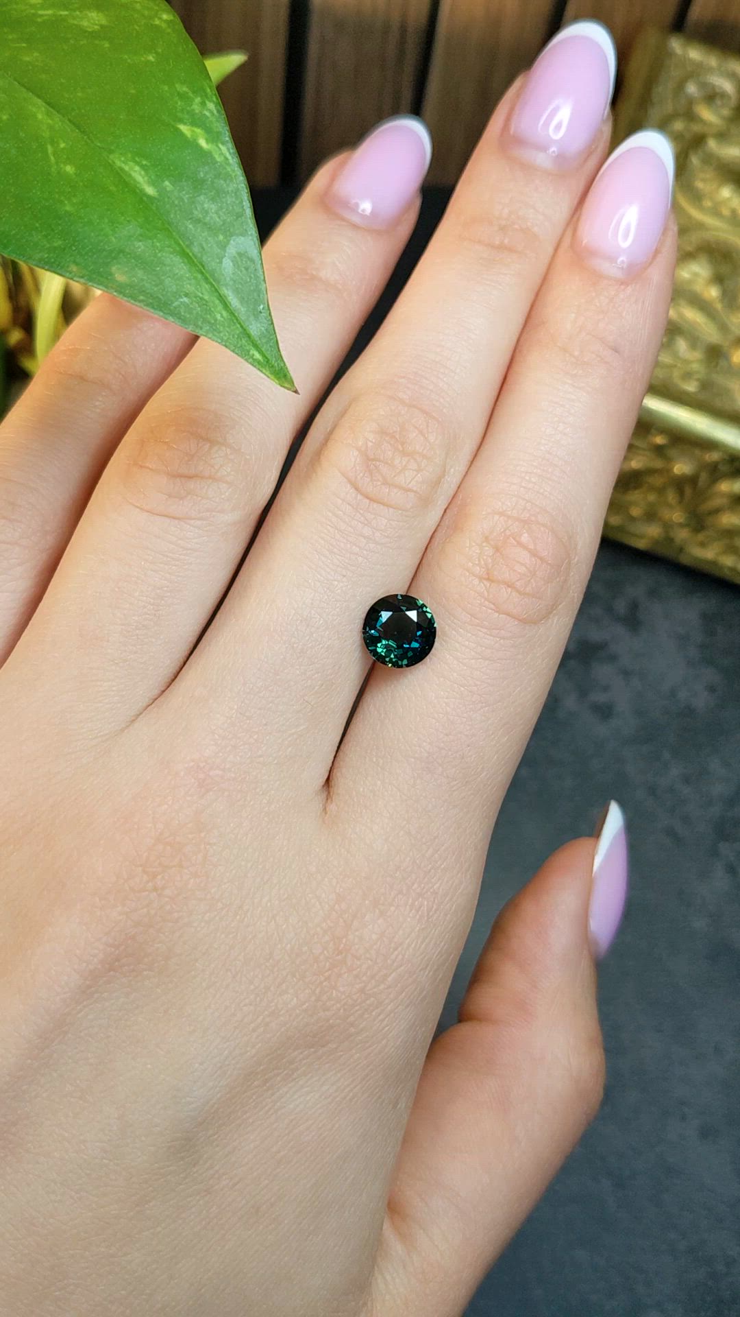 2.19 Ct. Bluish Green Sapphire from Madagascar Size Video