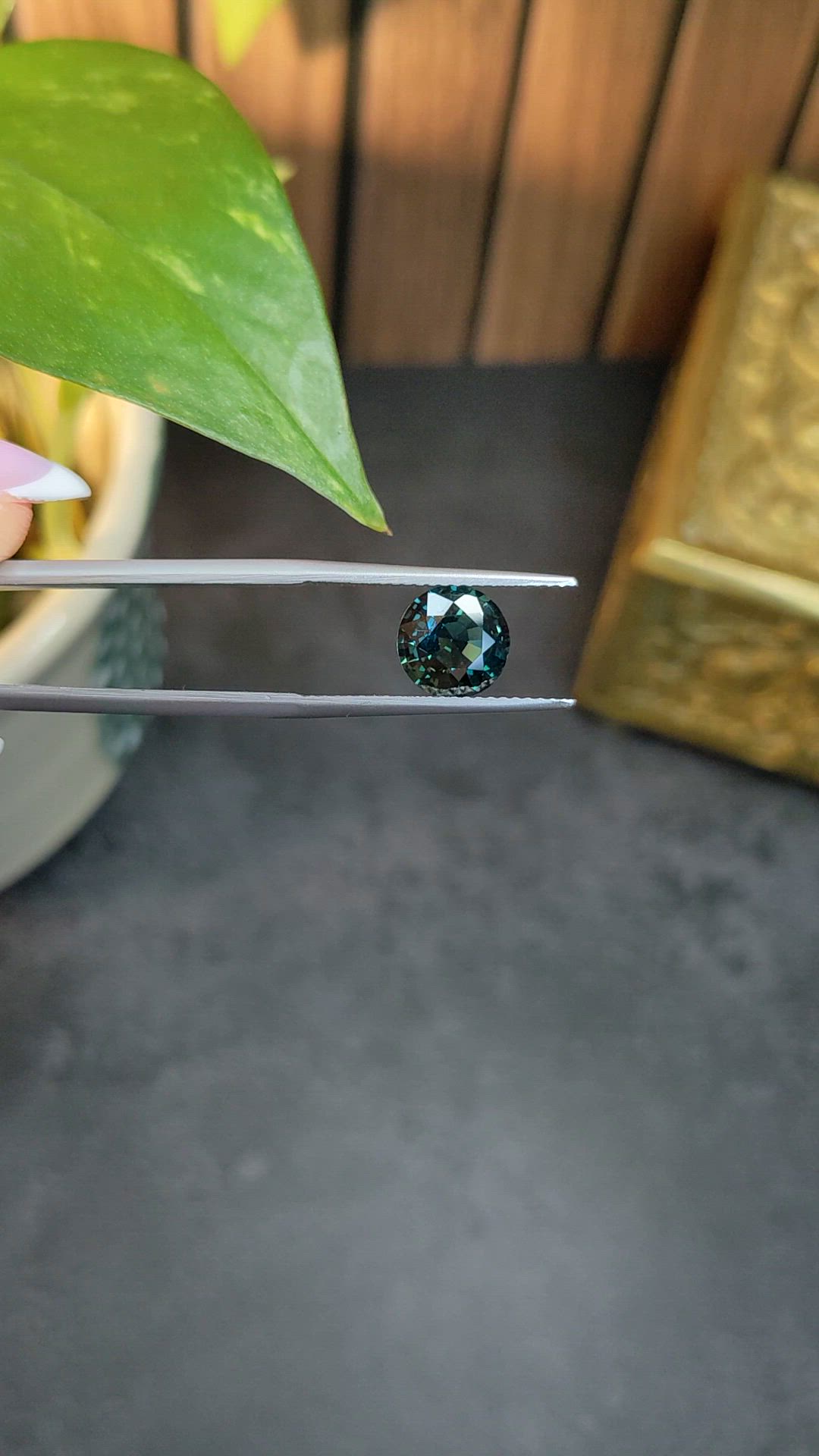 2.19 Ct. Bluish Green Sapphire from Madagascar Size Video