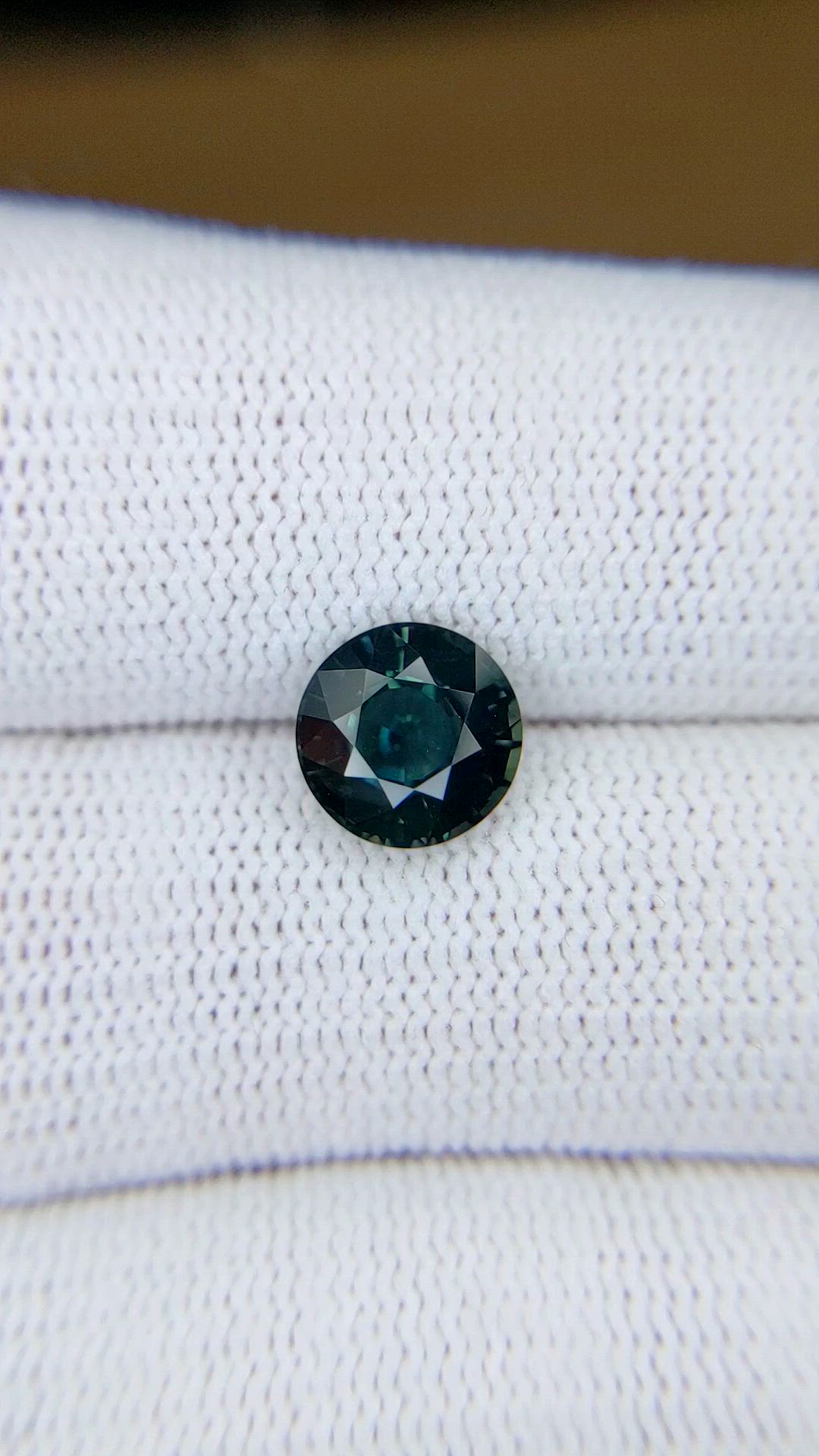 2.44 Ct. Bluish Green Sapphire from Madagascar Size Video