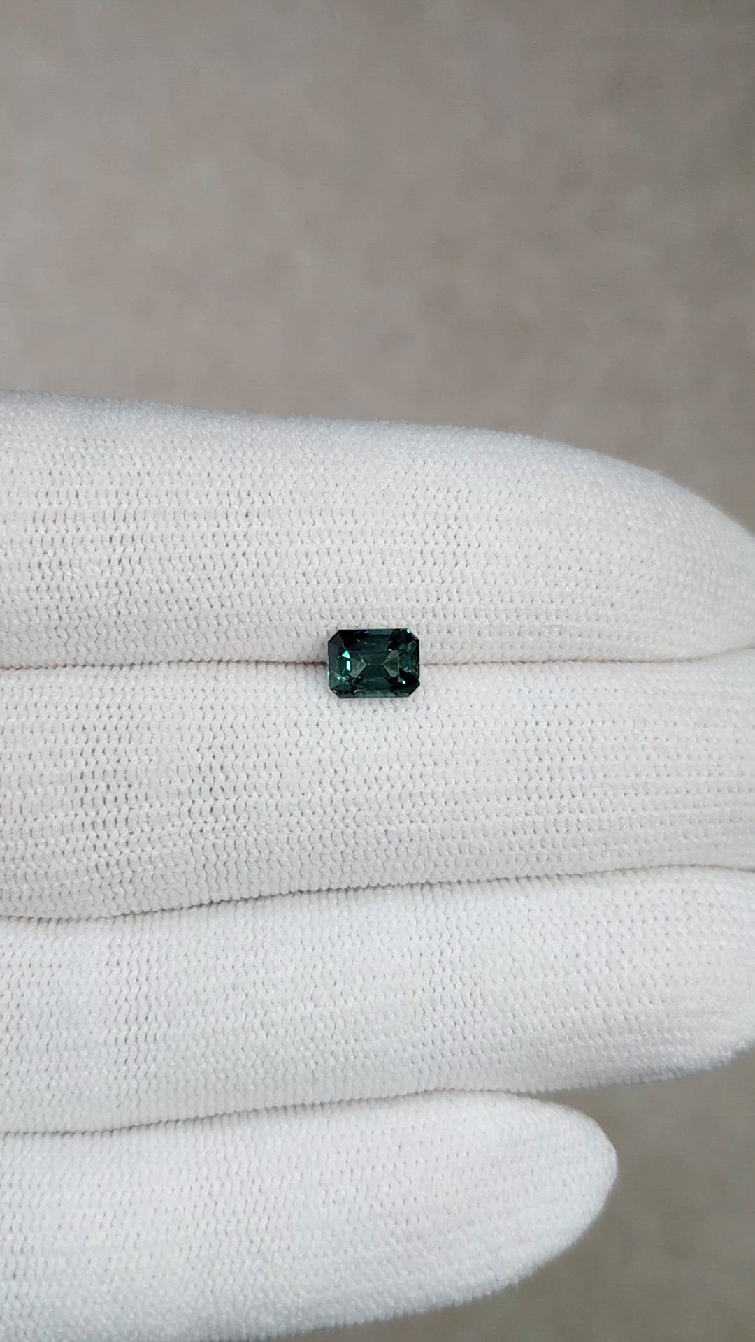 1.19 Ct. Bluish Green Sapphire from Madagascar Size Video