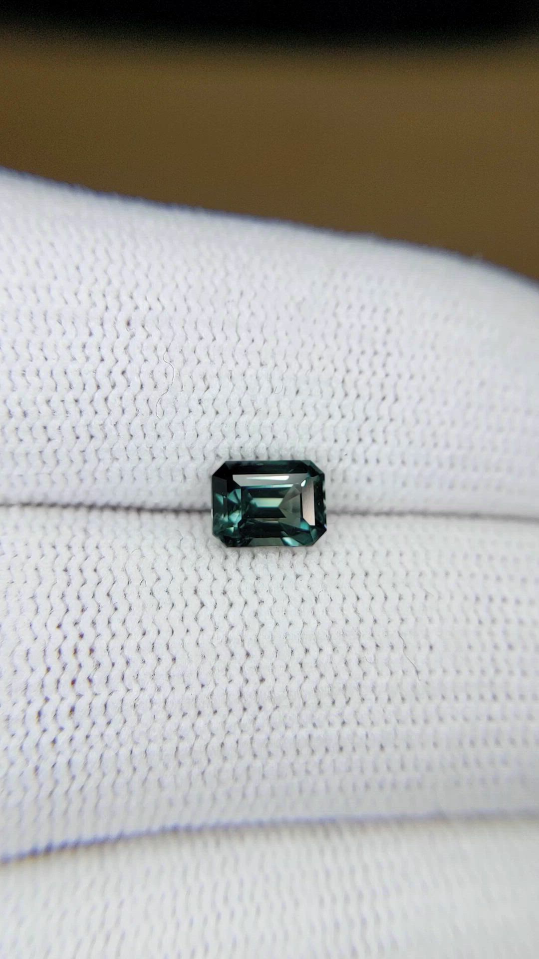 1.19 Ct. Bluish Green Sapphire from Madagascar Size Video