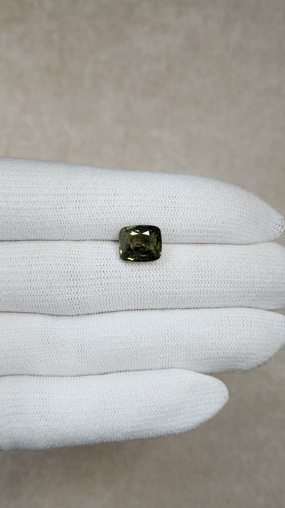 5.39 Ct. Yellowish Green Sapphire from Madagascar Size Video