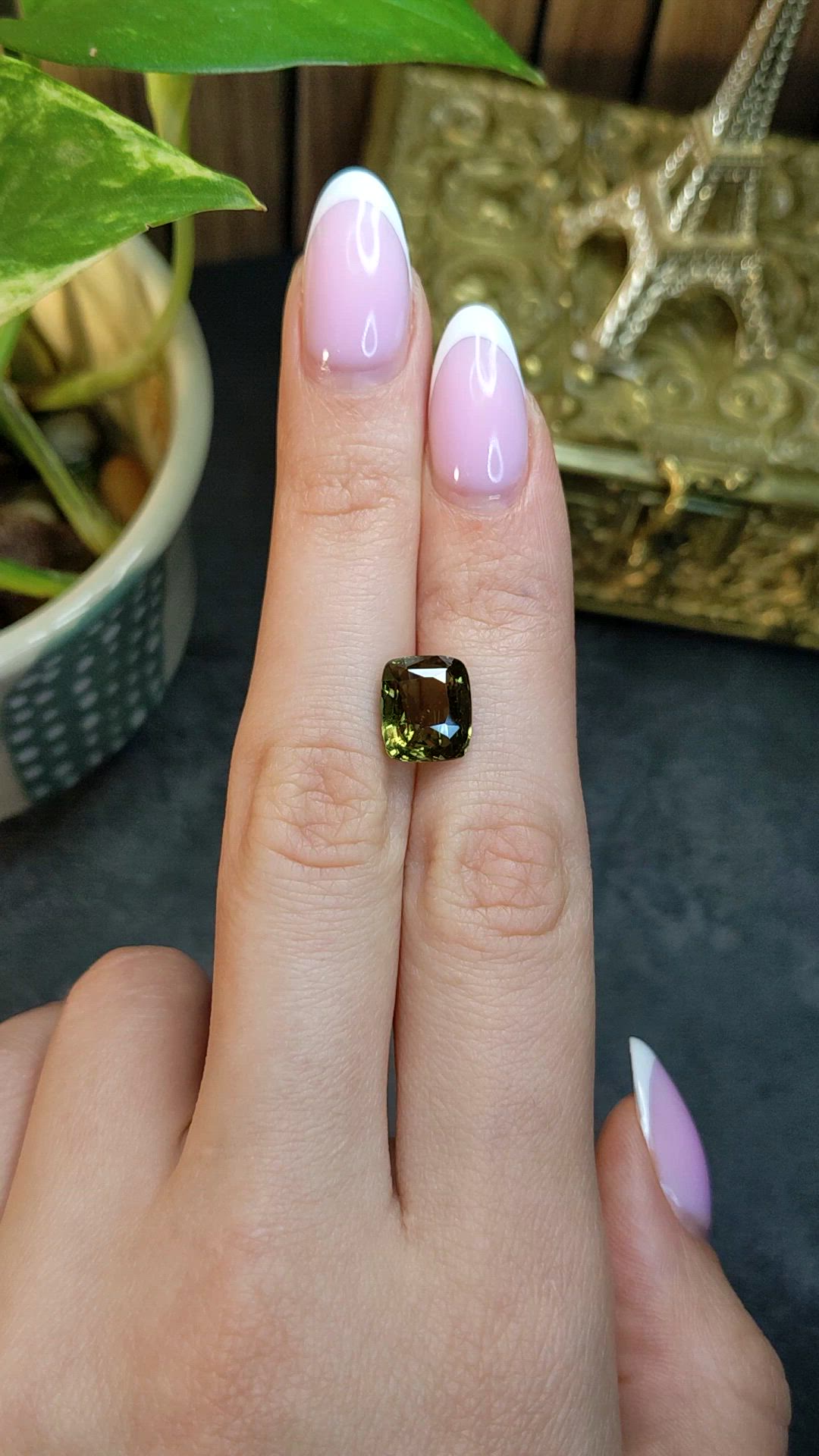 5.39 Ct. Yellowish Green Sapphire from Madagascar Size Video