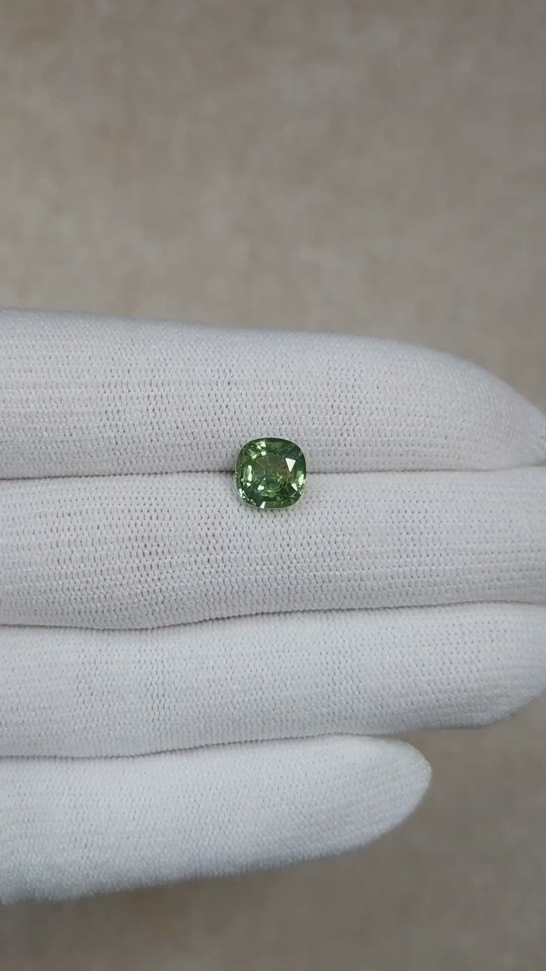 3.10 Ct. Yellowish Green Sapphire from Madagascar Size Video