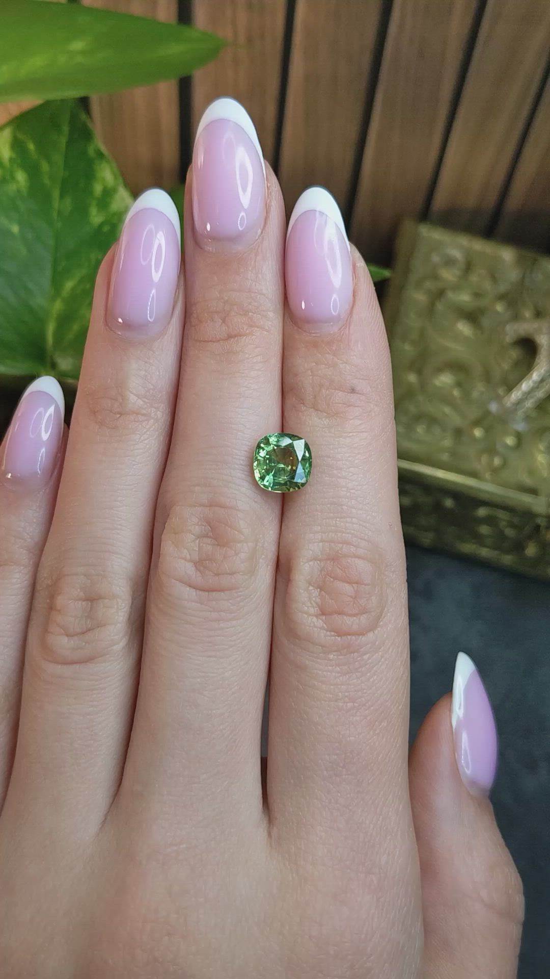 3.10 Ct. Yellowish Green Sapphire from Madagascar Size Video