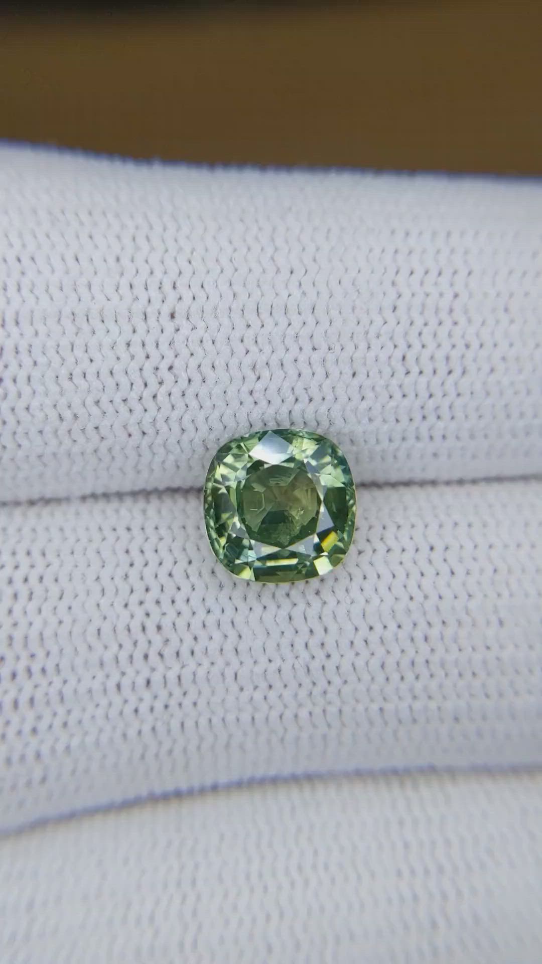 3.10 Ct. Yellowish Green Sapphire from Madagascar Size Video
