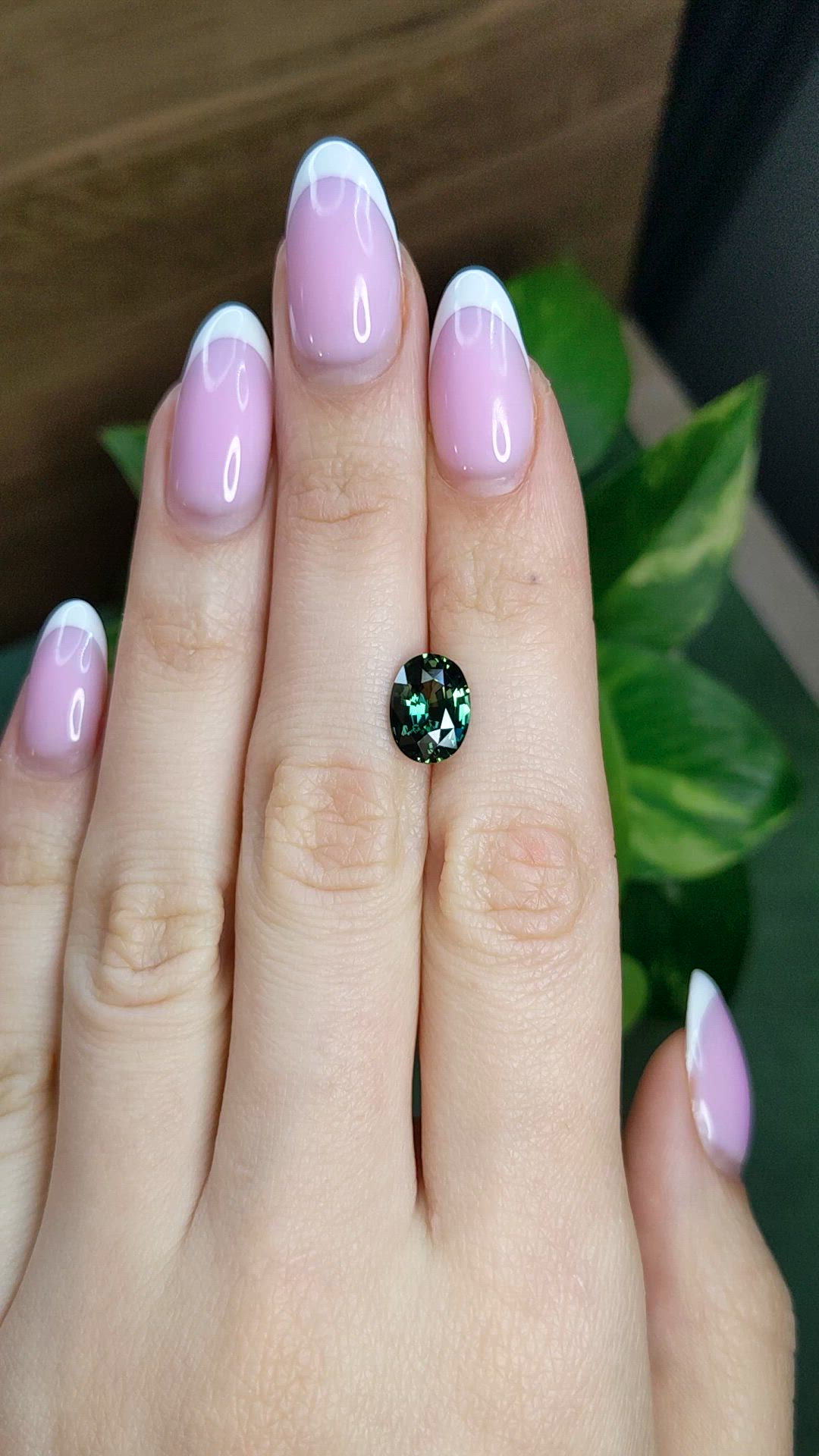 3.02 Ct. Bluish Green Sapphire from Madagascar Size Video