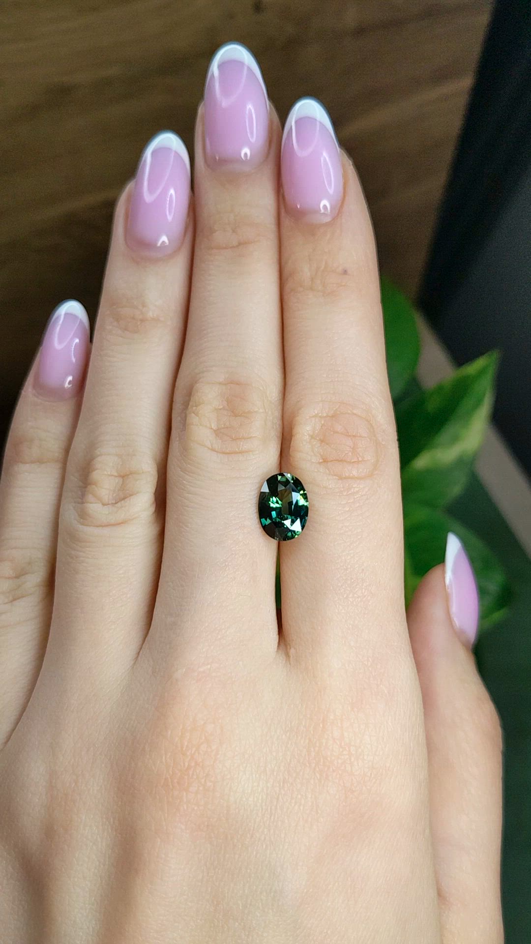 3.02 Ct. Bluish Green Sapphire from Madagascar Size Video