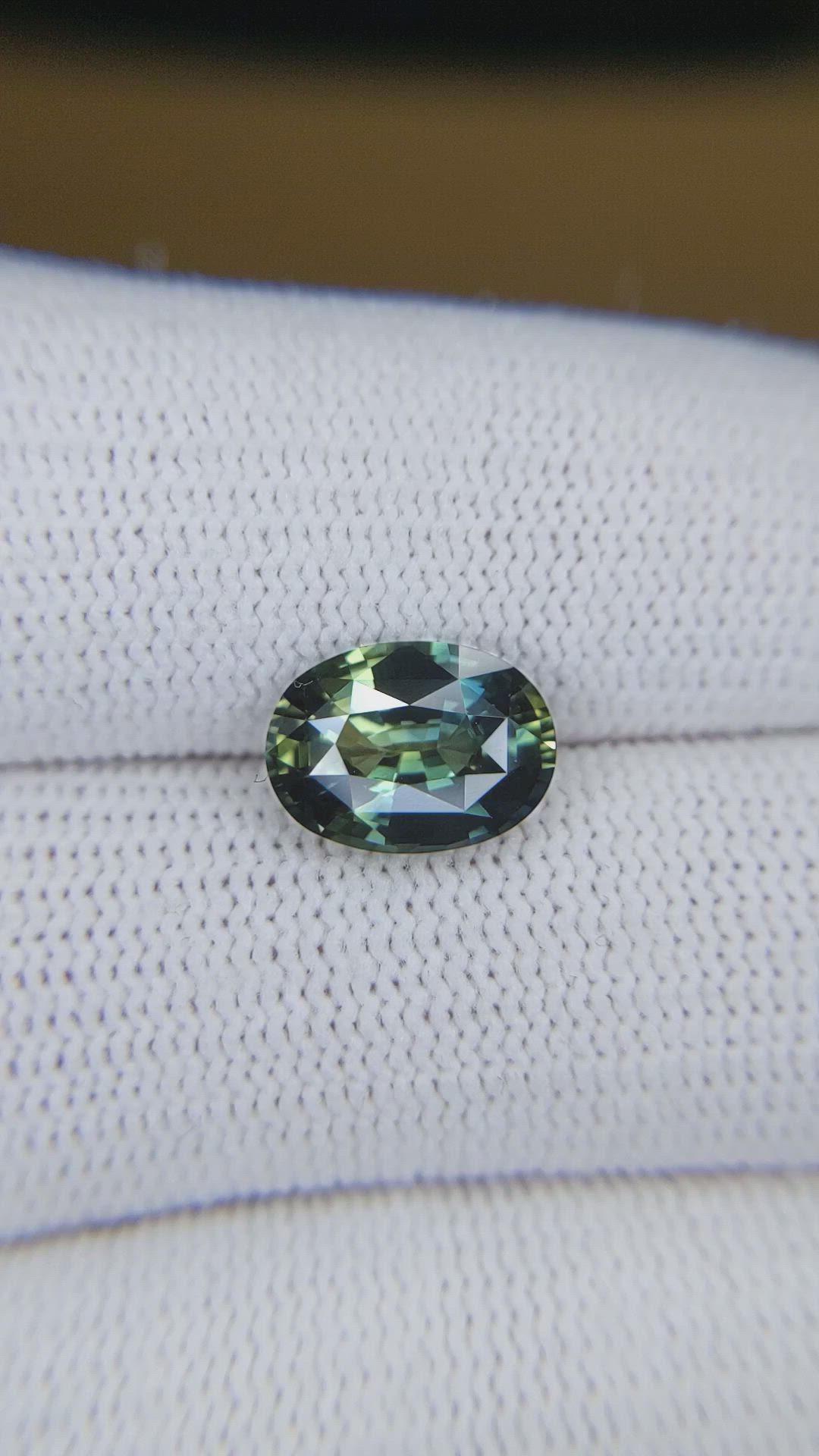 3.02 Ct. Bluish Green Sapphire from Madagascar Size Video