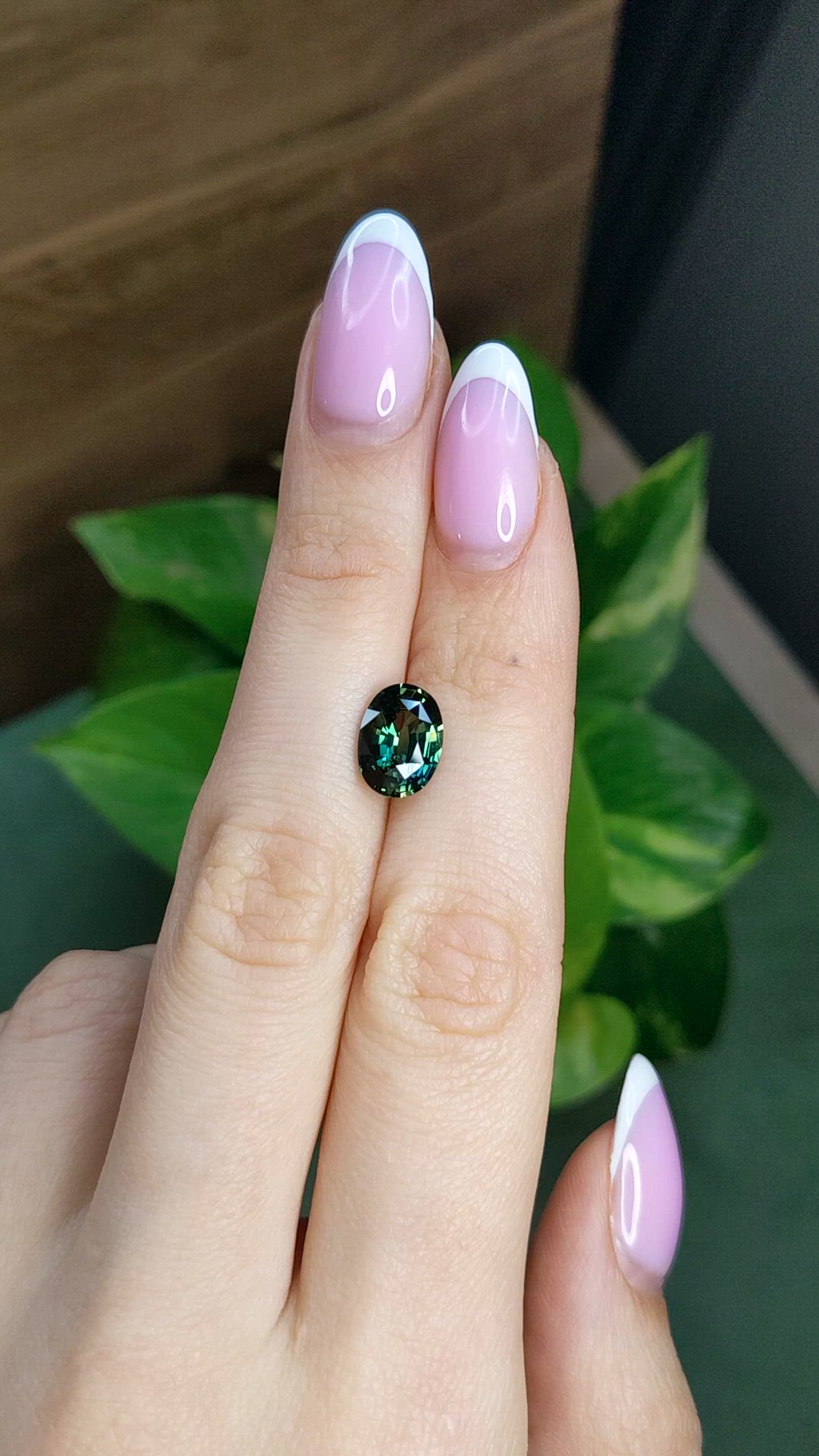 3.02 Ct. Bluish Green Sapphire from Madagascar Size Video