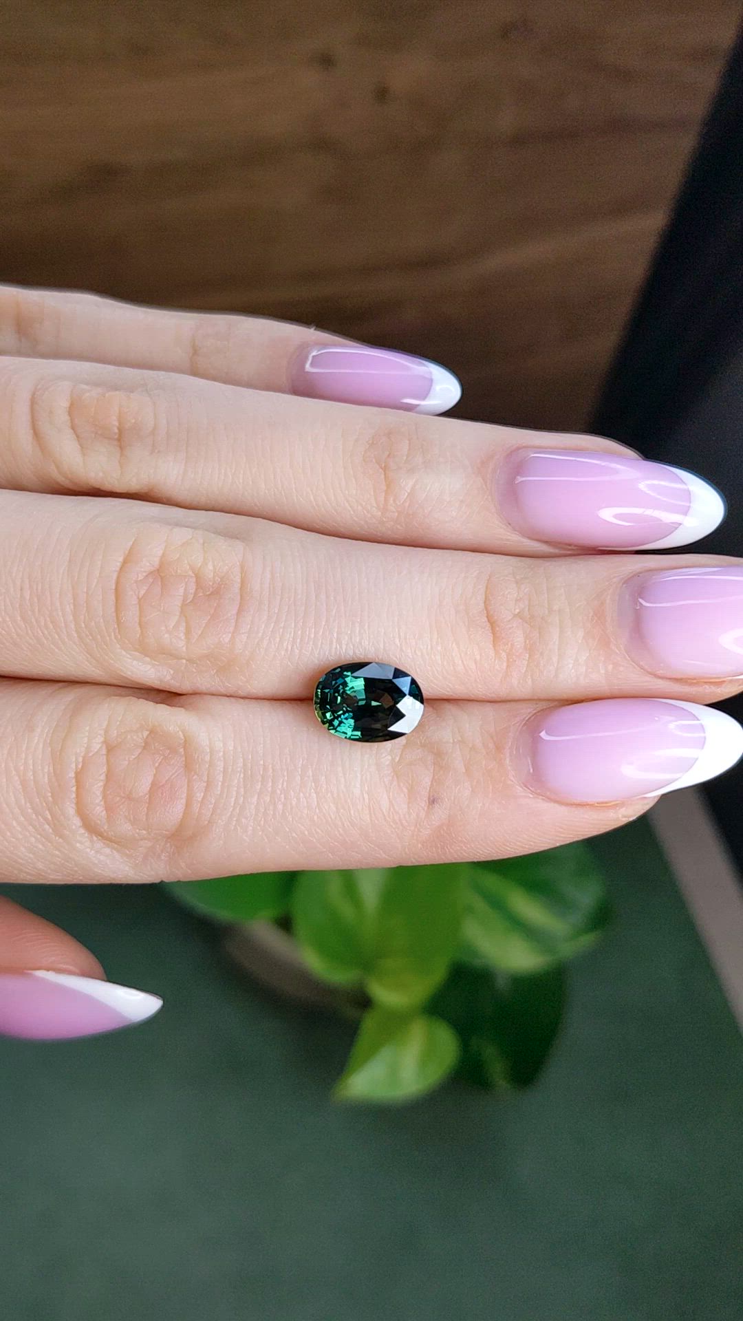 3.02 Ct. Bluish Green Sapphire from Madagascar Size Video