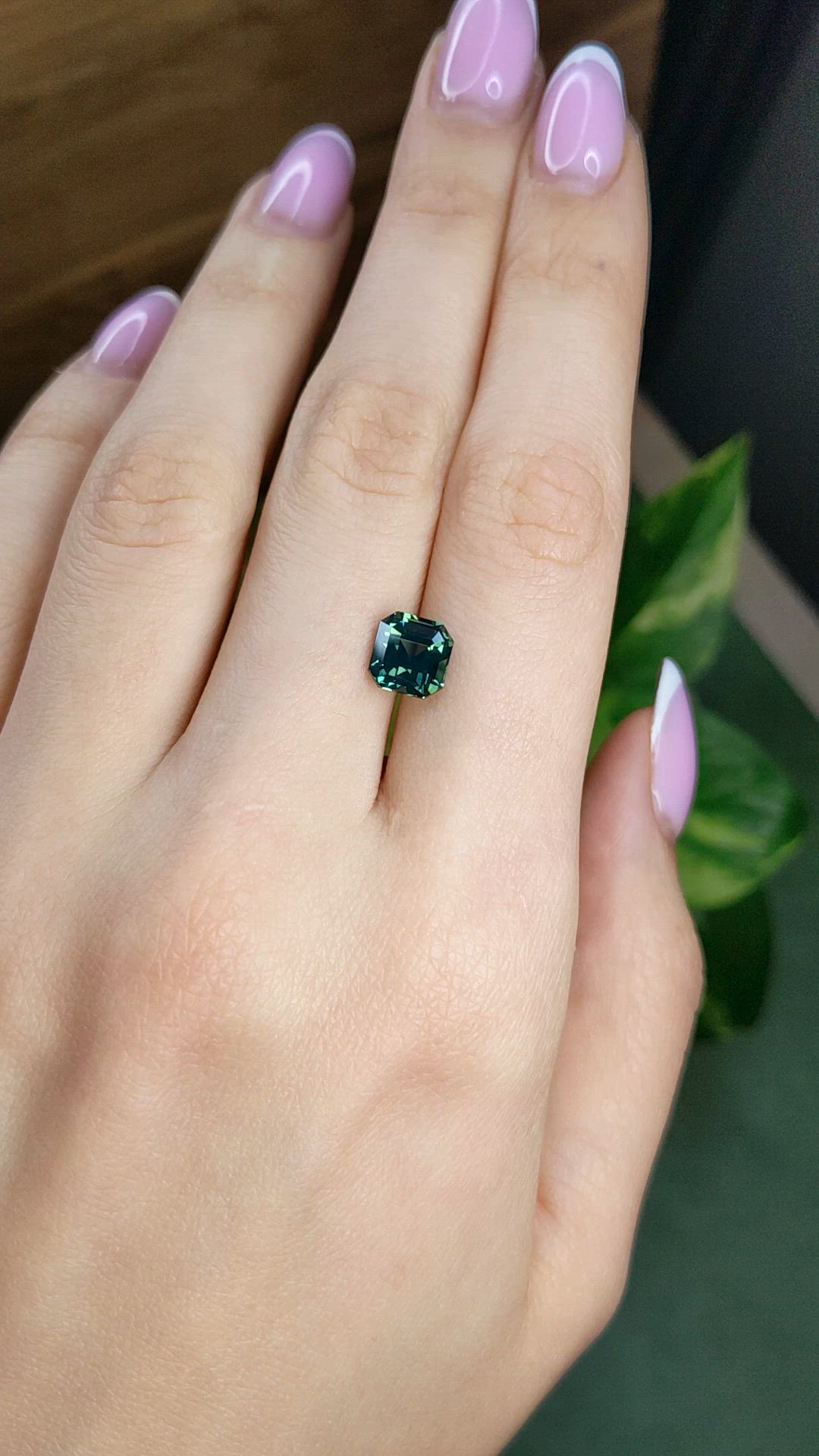 3.12 Ct. Bluish Green Sapphire from Madagascar Size Video