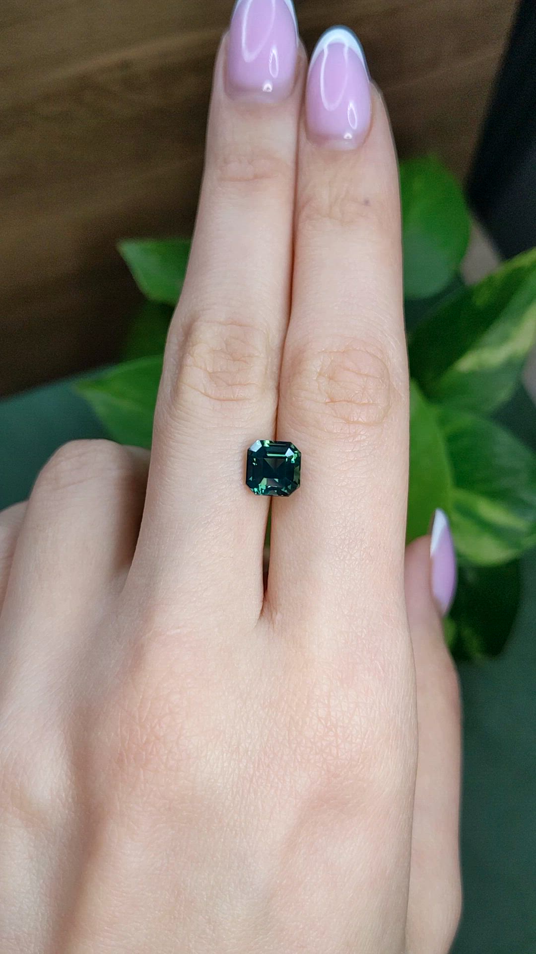 3.12 Ct. Bluish Green Sapphire from Madagascar Size Video