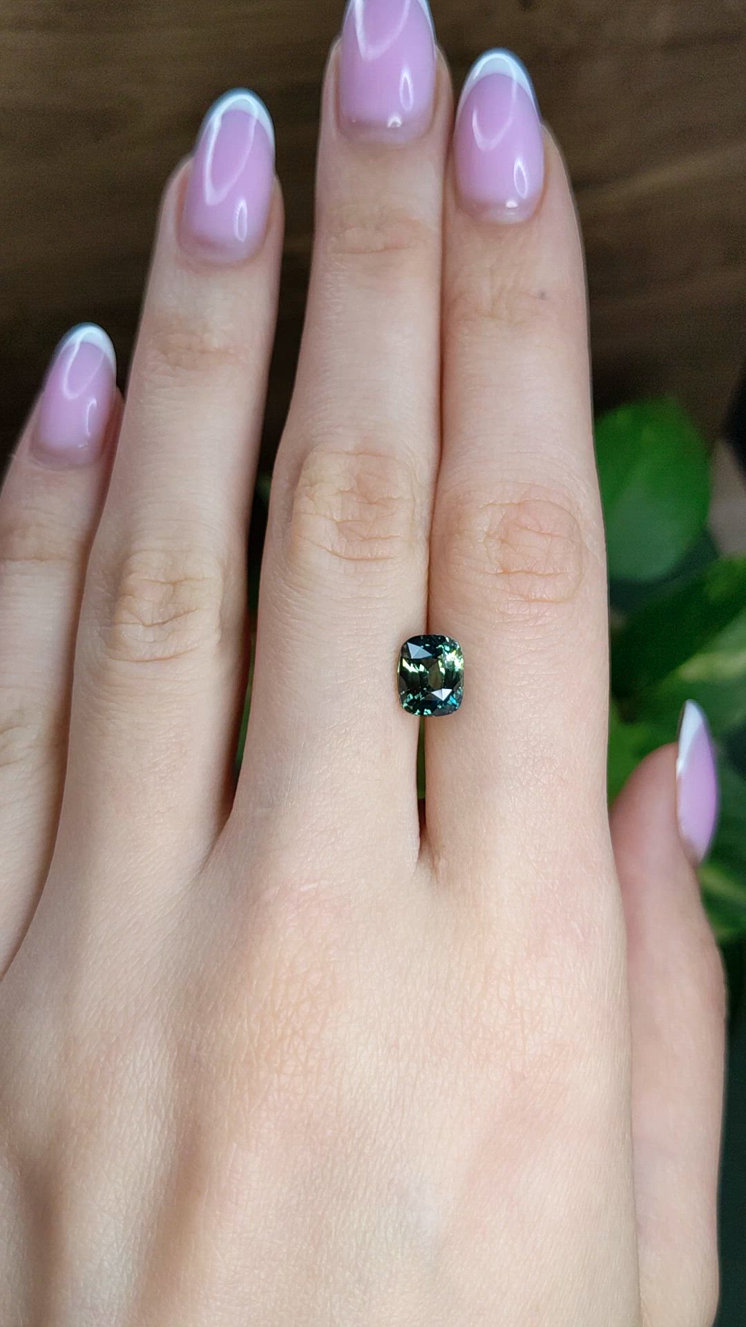 3.05 Ct. Bluish Green Sapphire from Madagascar Size Video