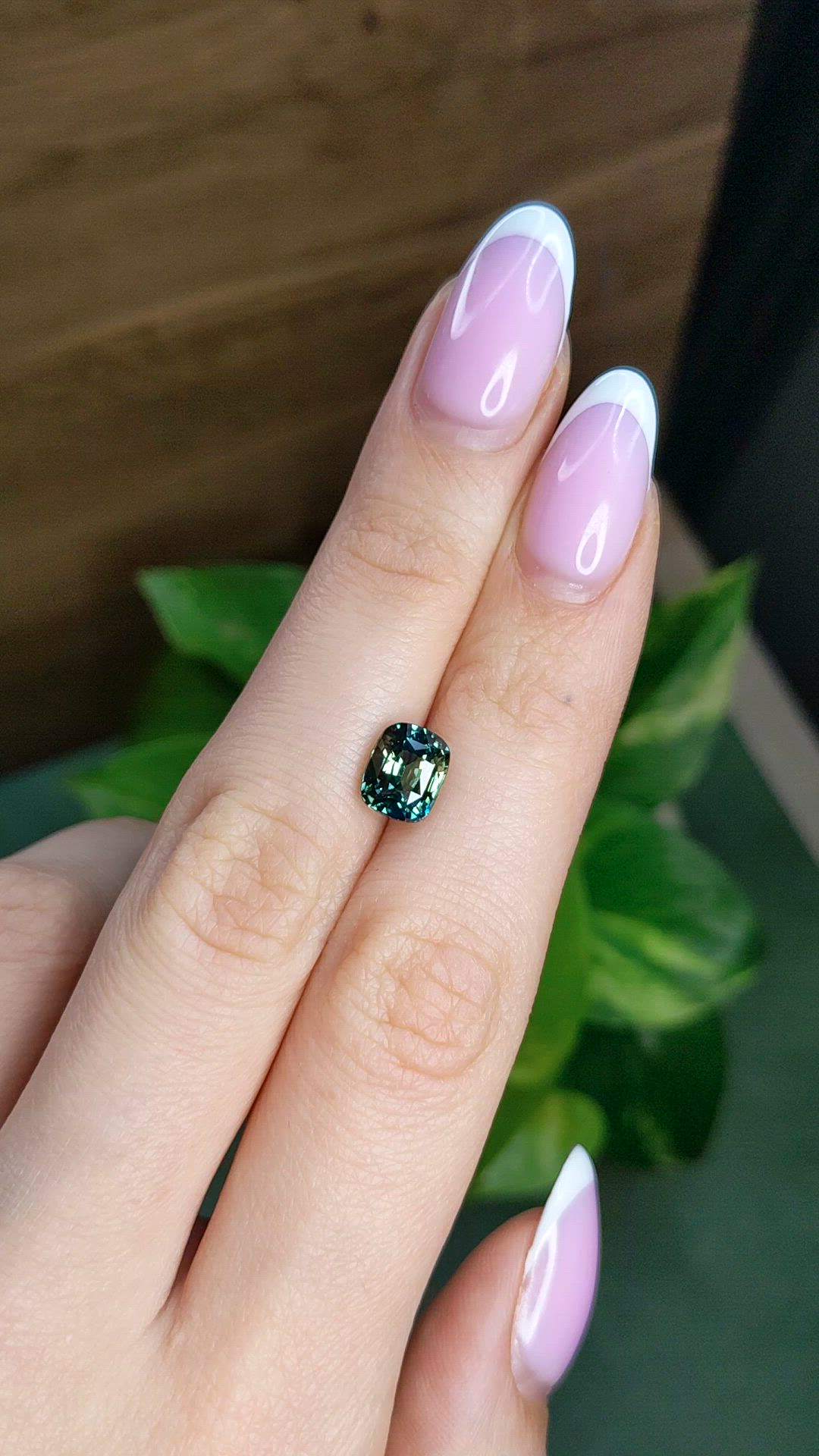 3.05 Ct. Bluish Green Sapphire from Madagascar Size Video