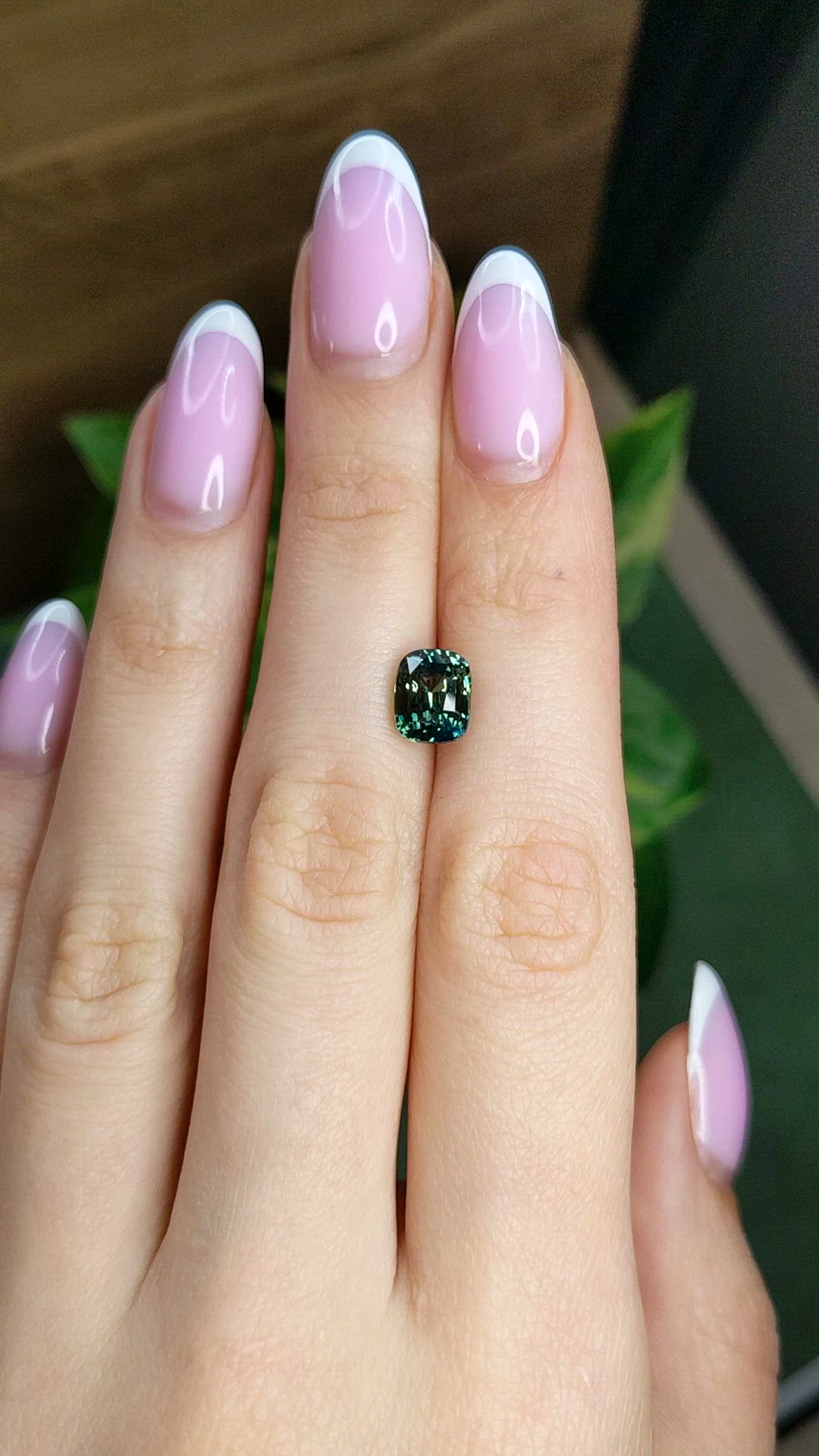 3.05 Ct. Bluish Green Sapphire from Madagascar Size Video