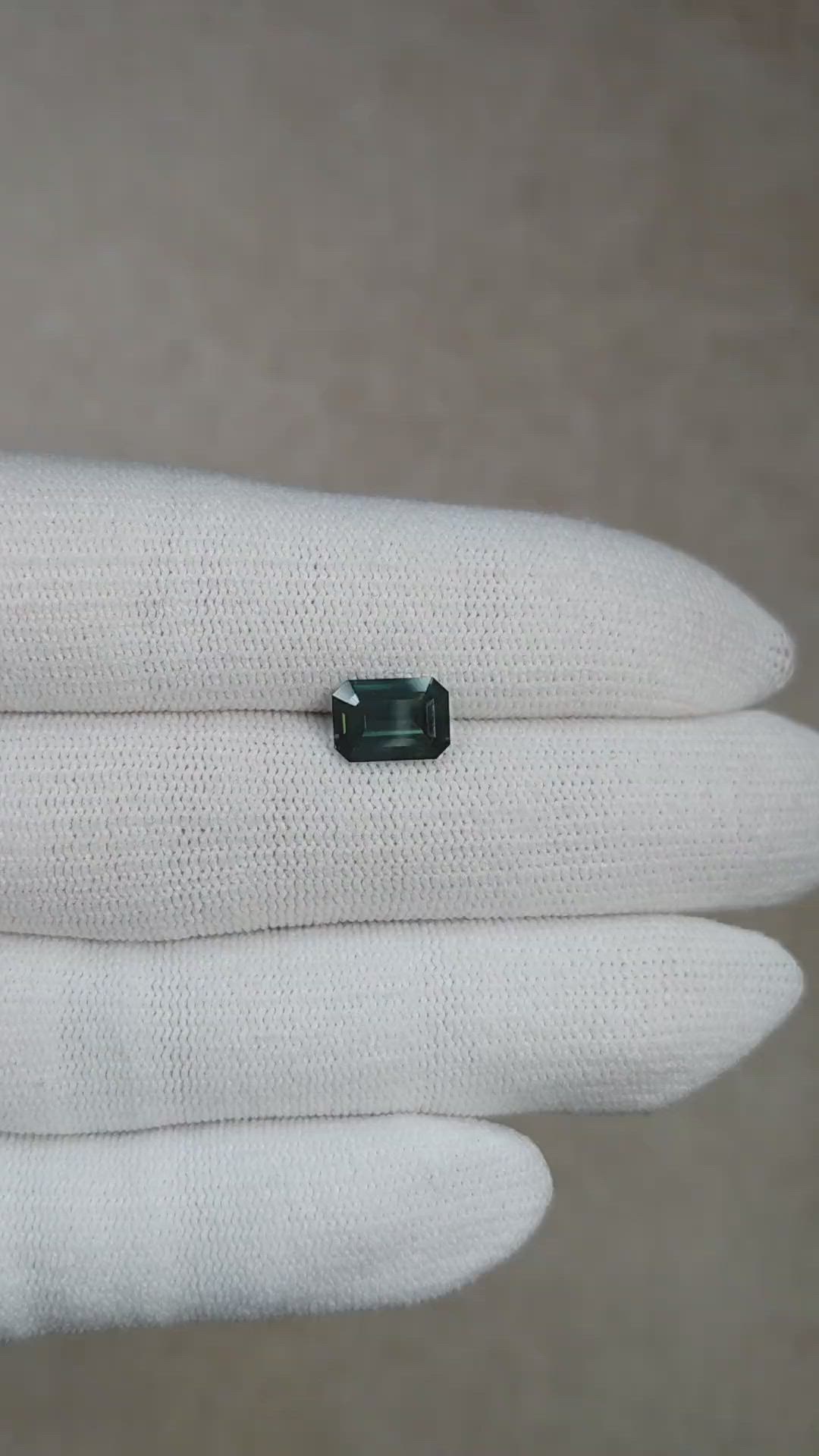 2.13 Ct. Bluish Green Sapphire from Madagascar Size Video