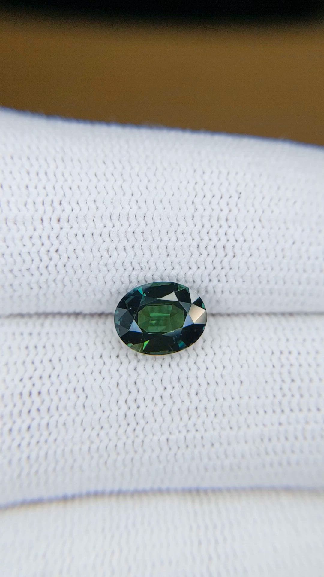 2.23 Ct. Green Sapphire from Madagascar Size Video
