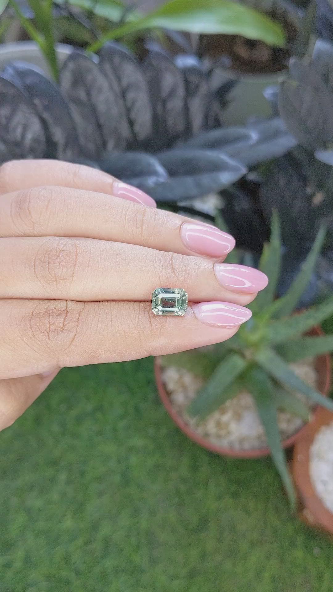 2.95 Ct. Green Sapphire from Madagascar Size Video