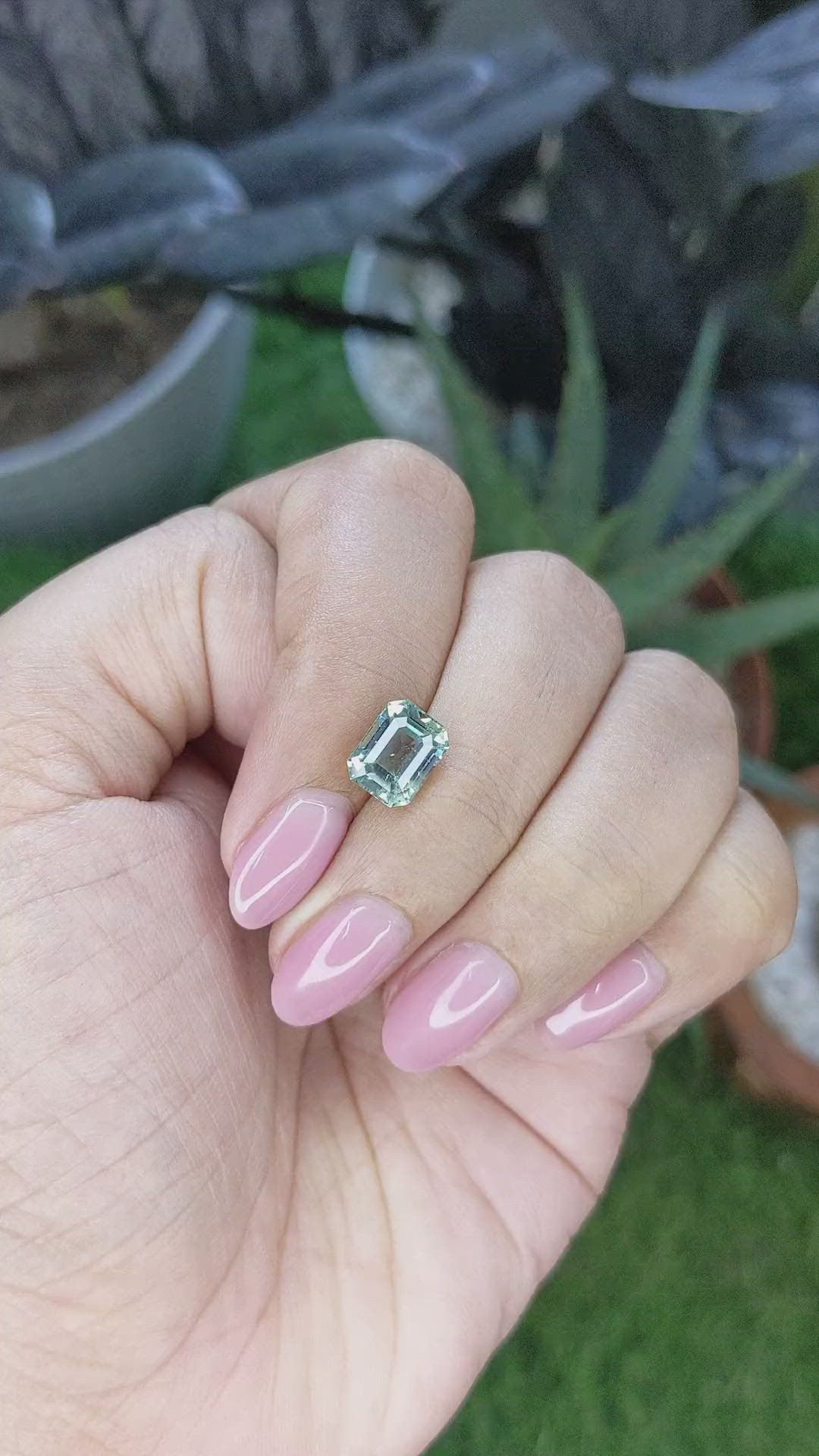2.95 Ct. Green Sapphire from Madagascar Size Video