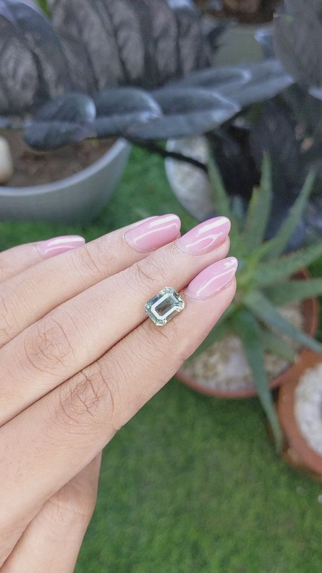 2.95 Ct. Green Sapphire from Madagascar Size Video